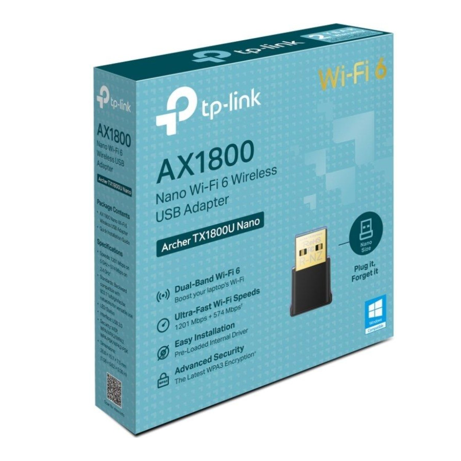 TP-Link Archer TX1800U Nano · Adaptador USB WiFi · 1800Mbps