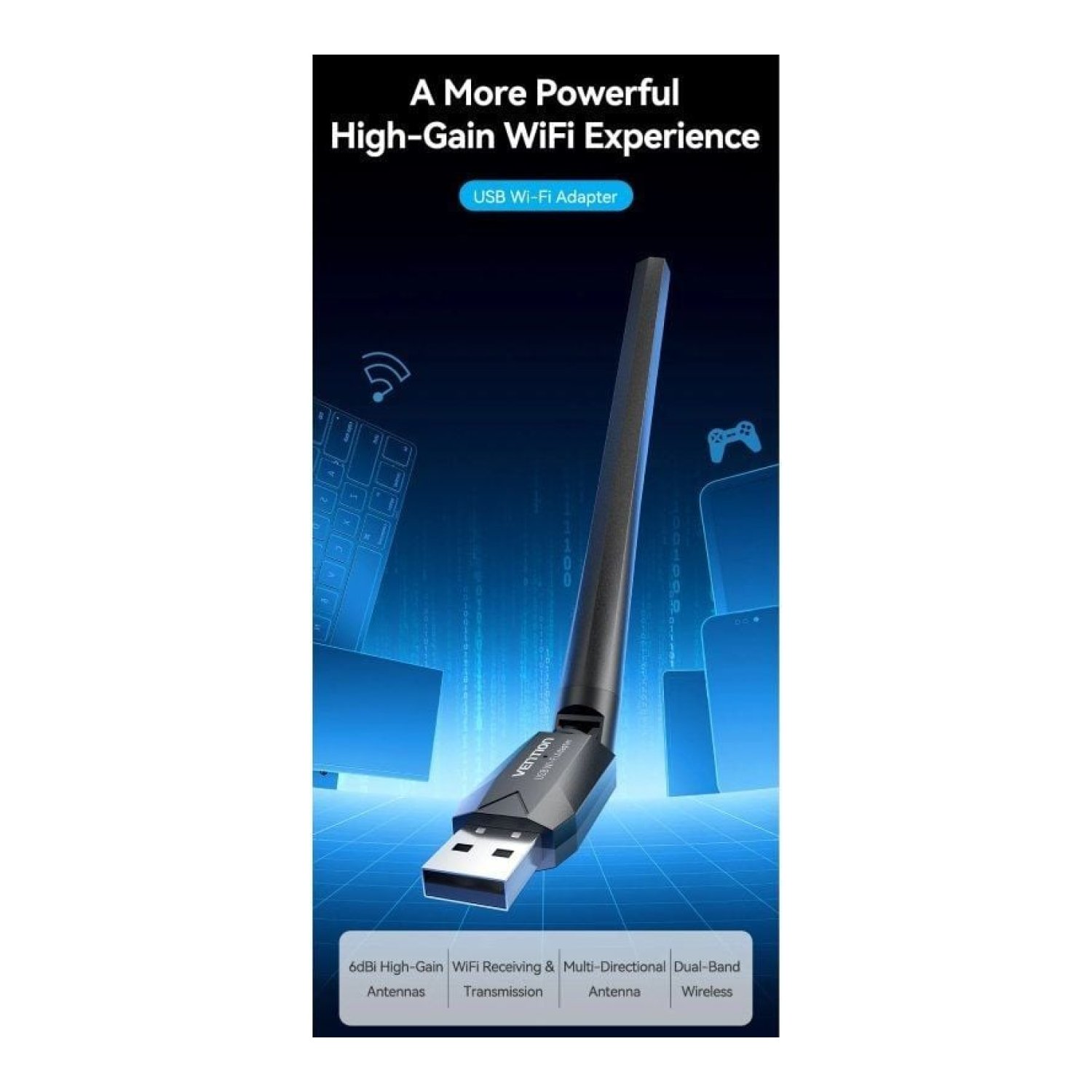 Vention Adaptador USB · WiFi · 650 Mbps