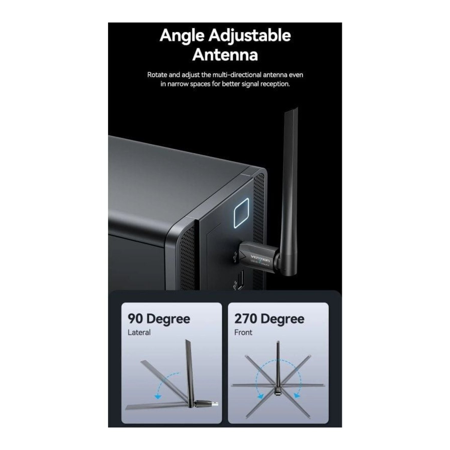 Vention Adaptador USB · WiFi · 650 Mbps