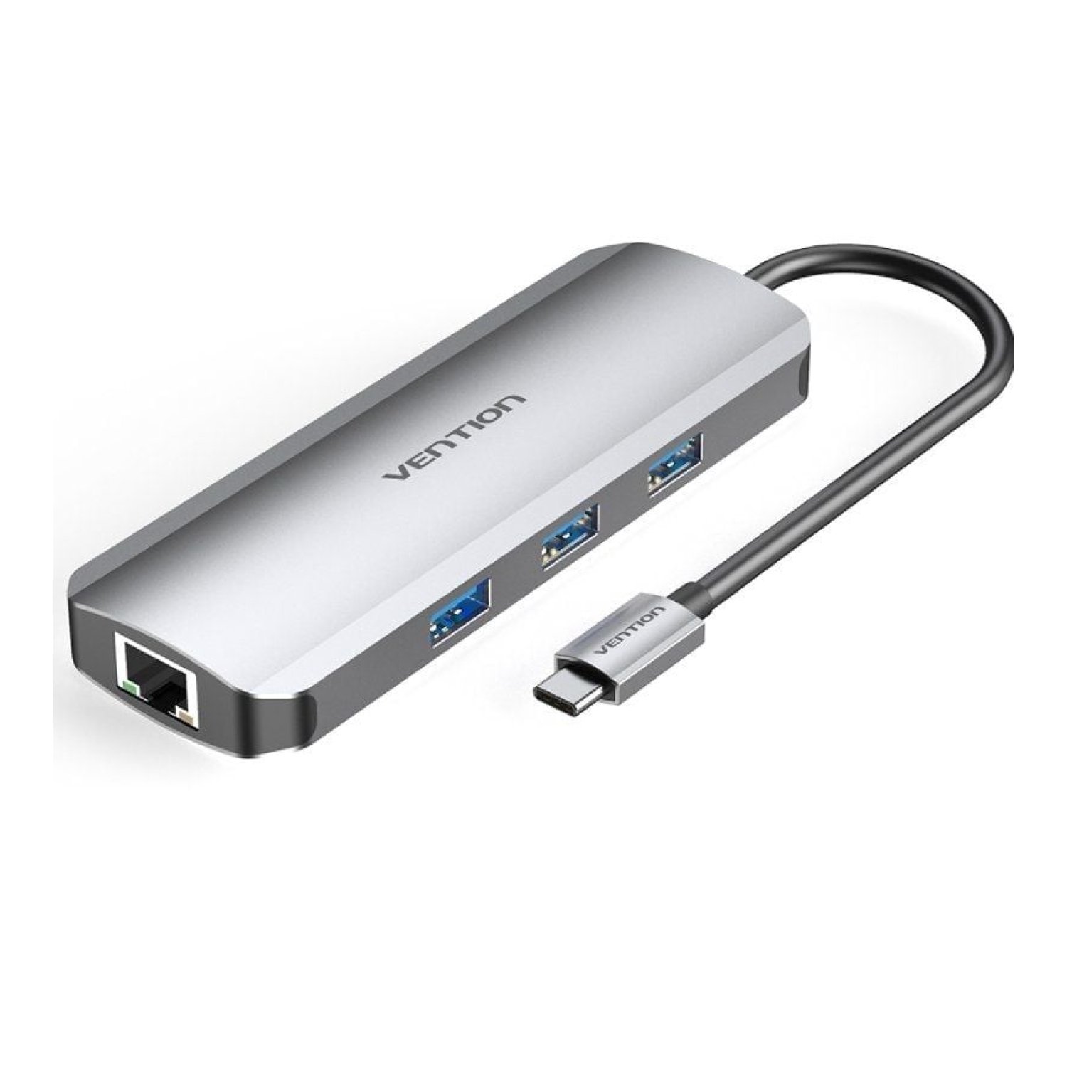 Vention Docking USB Tipo-C · HDMI 4K · 3xUSB · RJ45 · Lector SD/MicroSD