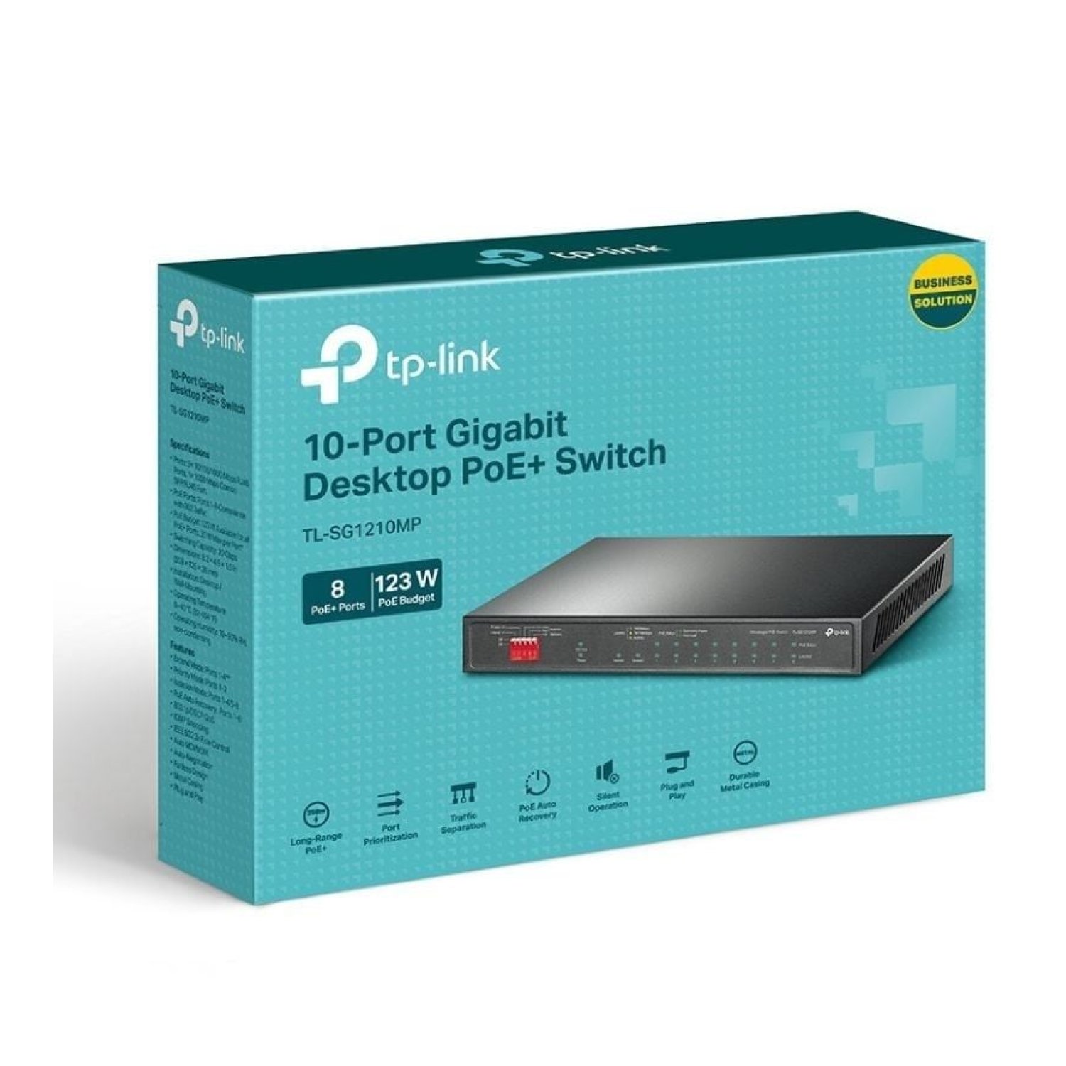 TP-Link TL-SG1210MP · 10 Puertos Gigabit · PoE+ · Gestión de Red