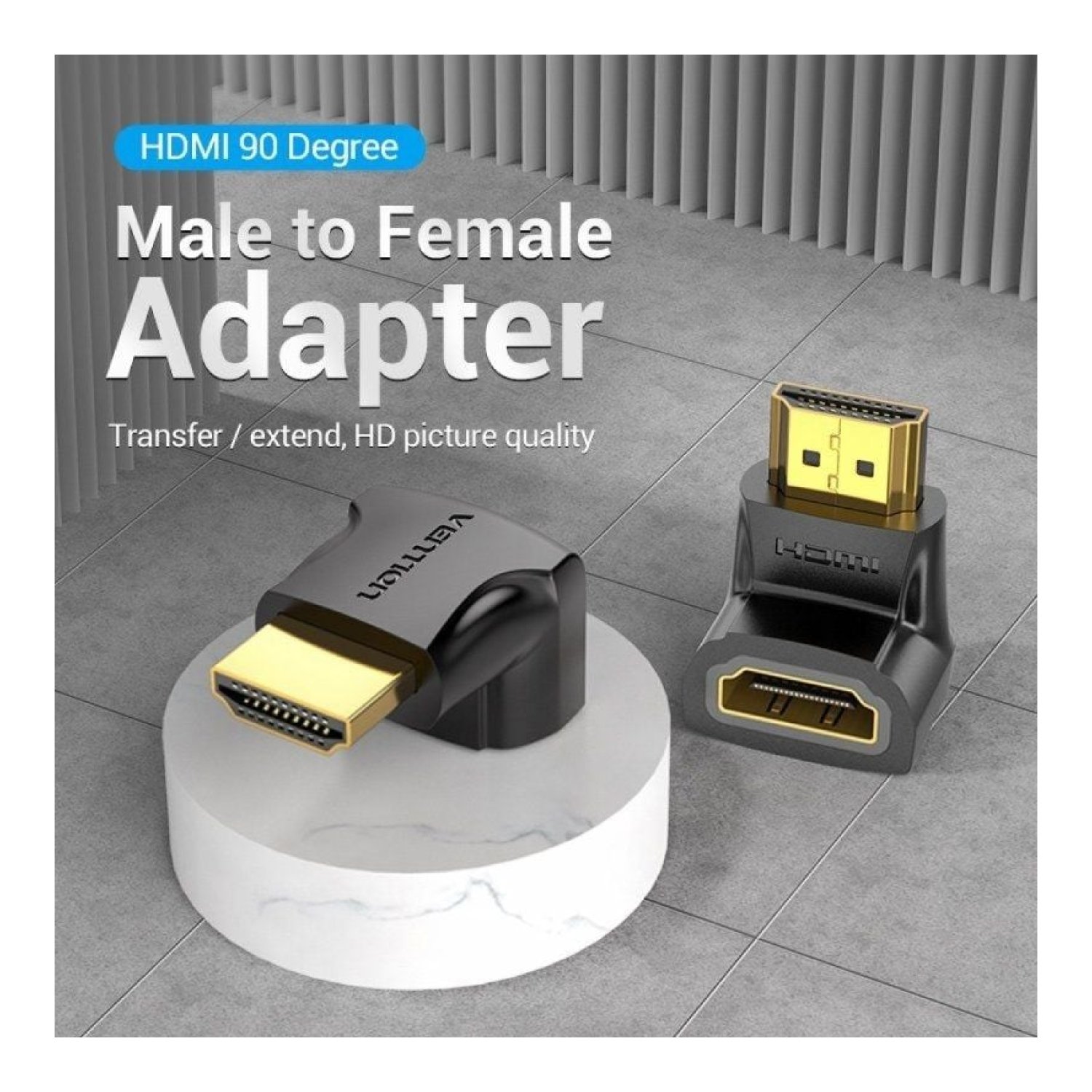 Adaptador HDMI 4K 90º Vention AIOB0/ HDMI Macho - HDMI Hembra