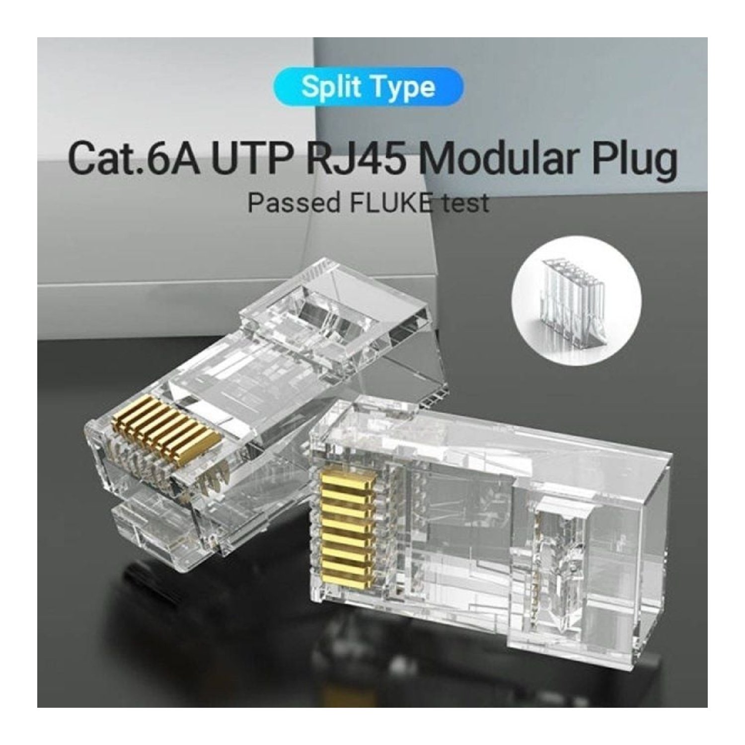 Vention · Conector RJ45 Cat.6A UTP · Pack 10 uds