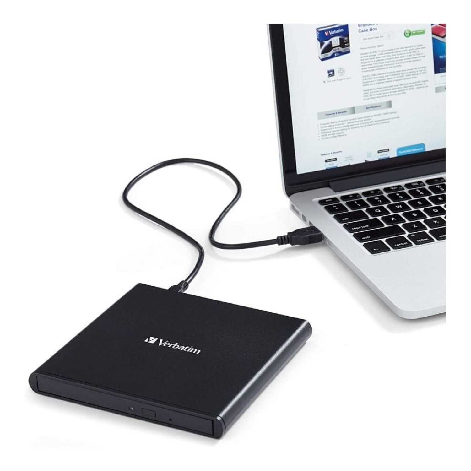 Verbatim Slimline · Grabadora Externa CD/DVD · USB · Diseño Compacto