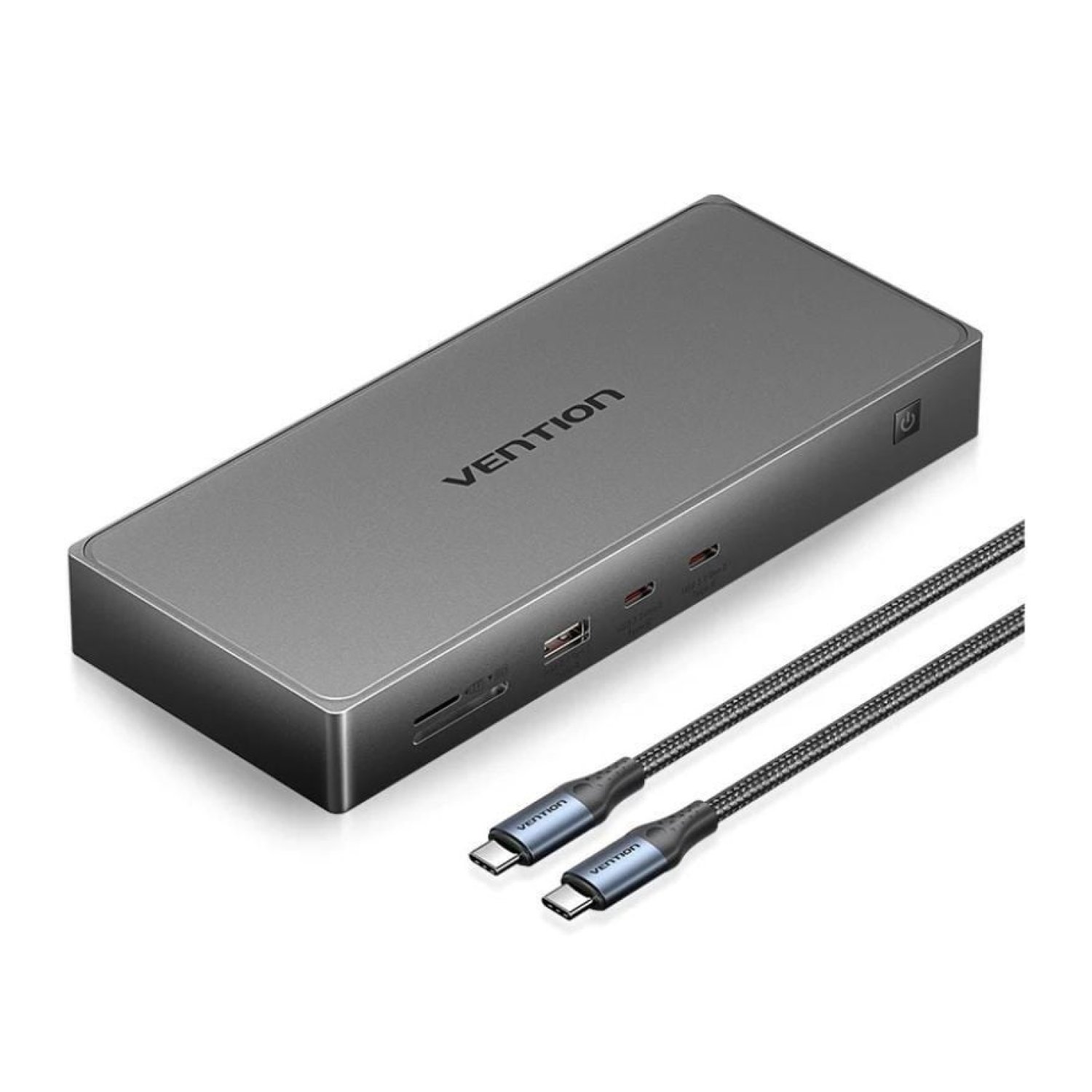 Vention Docking USB Tipo-C · 2xHDMI 4K · DisplayPort · 3xUSB · Gris