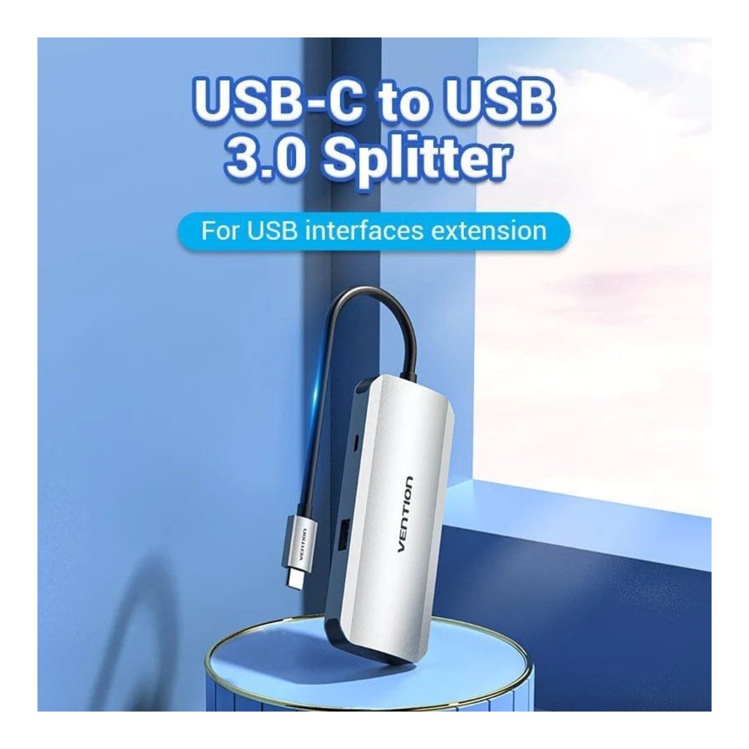 Vention Hub USB Tipo-C · 4 Puertos USB · MicroUSB · Power Delivery