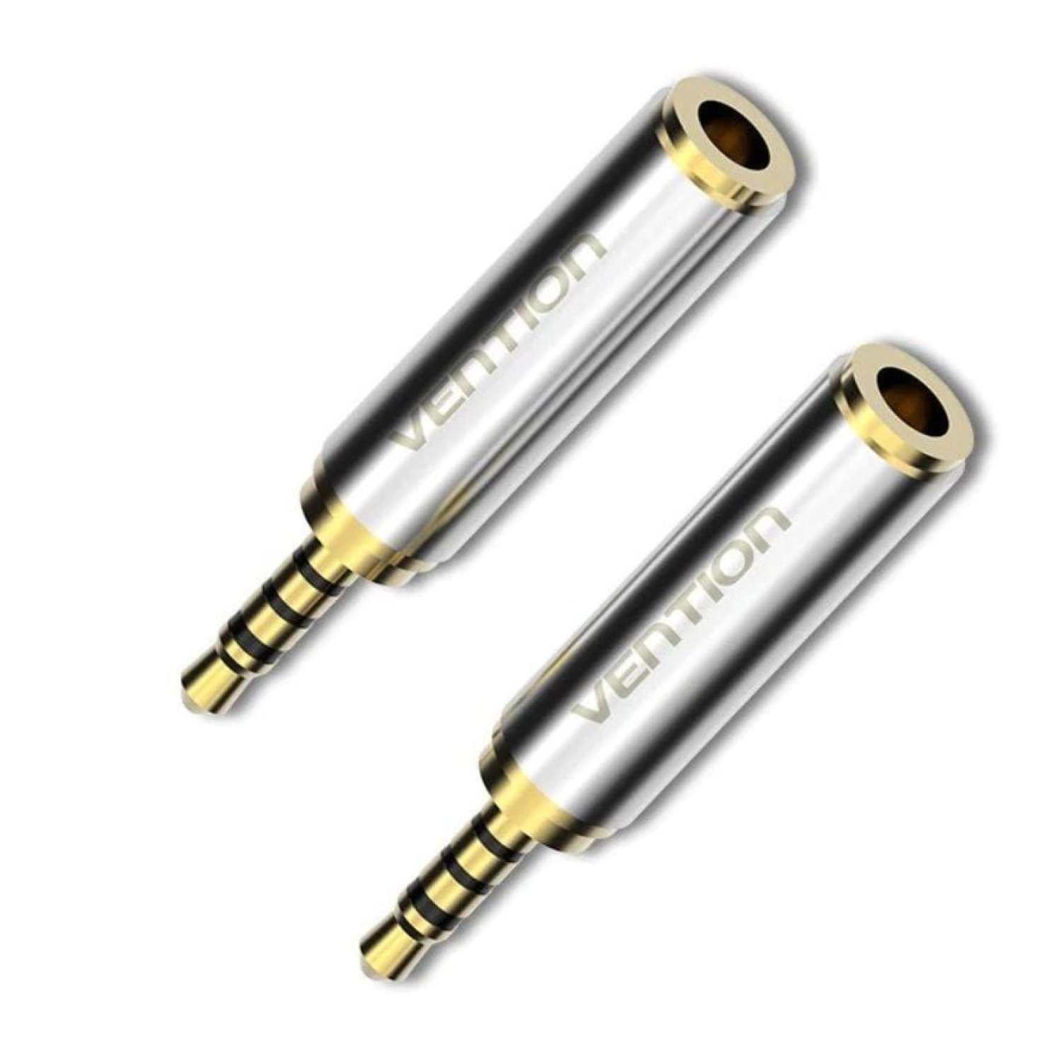 Vention Adaptador Jack · 2.5 Macho a 3.5 Hembra · Plata
