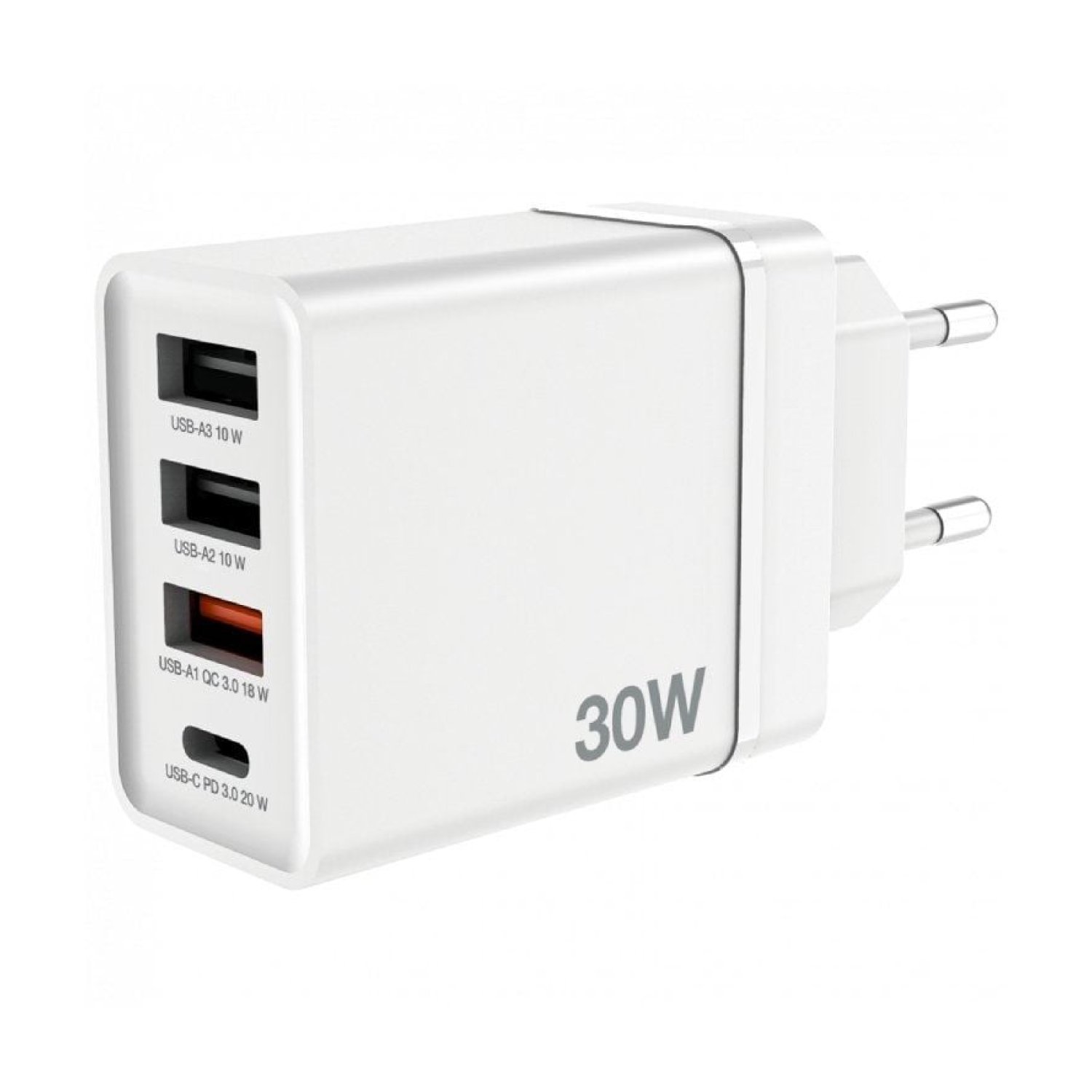 Cargador de Pared GaN Verbatim CHR-30EU2/ 1xUSB Tipo-C/ 3xUSB/ 30W