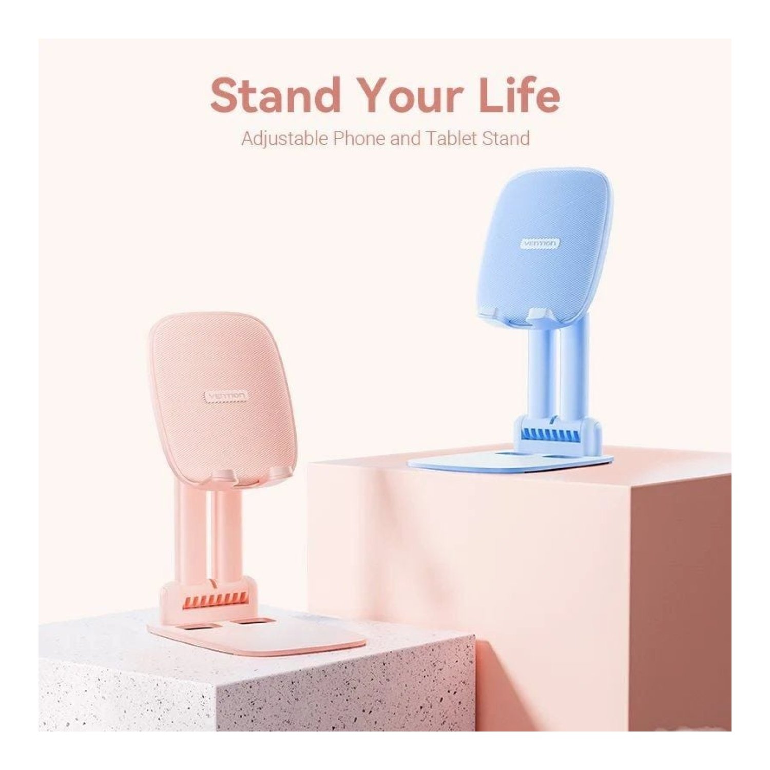 Vention · Soporte Smartphone/Tablet · Rosa · Ajustable