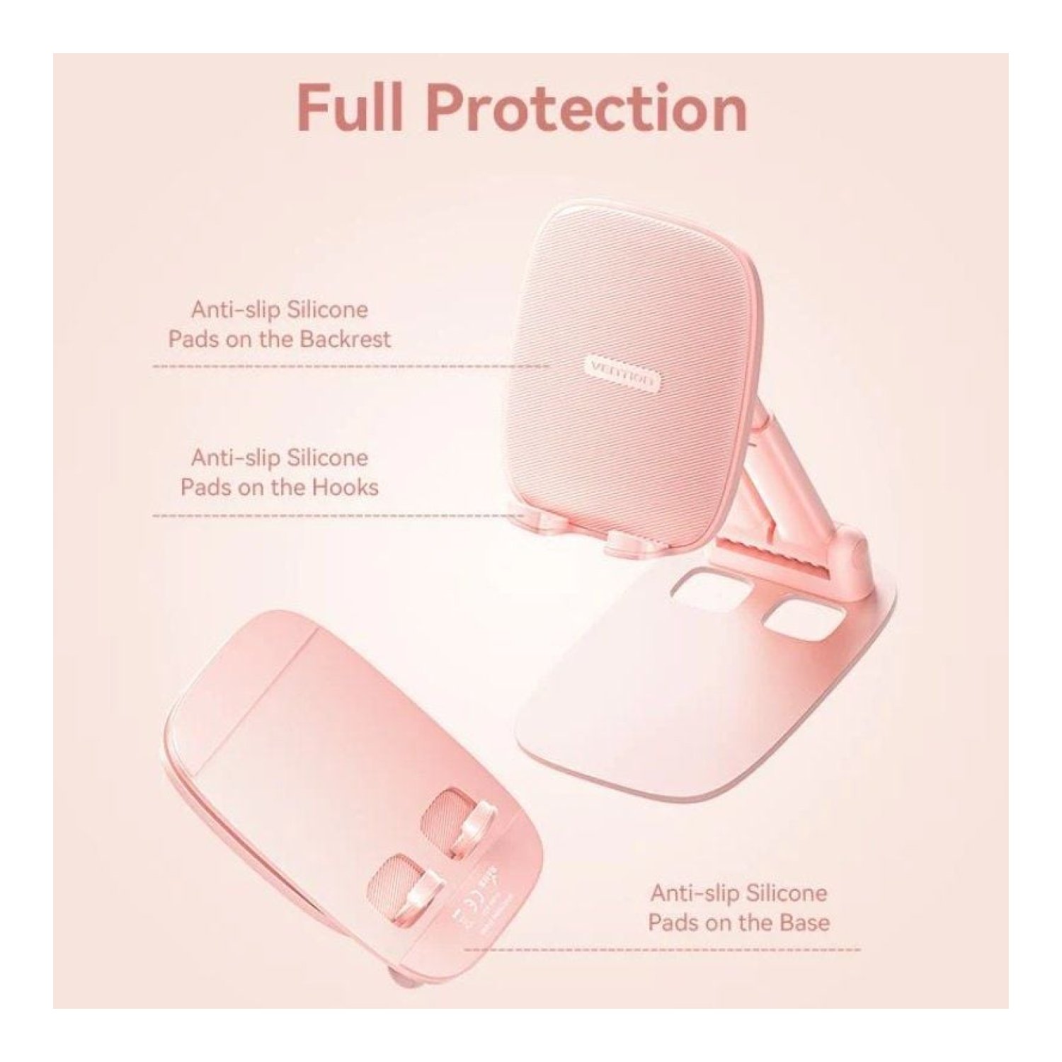 Vention · Soporte Smartphone/Tablet · Rosa · Ajustable