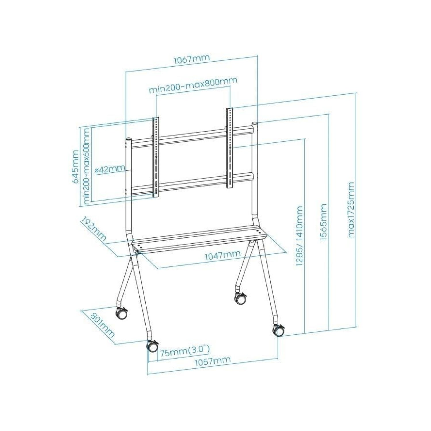TooQ FS20205M-B · Soporte de Suelo con Ruedas · 50-86" · Hasta 120kg