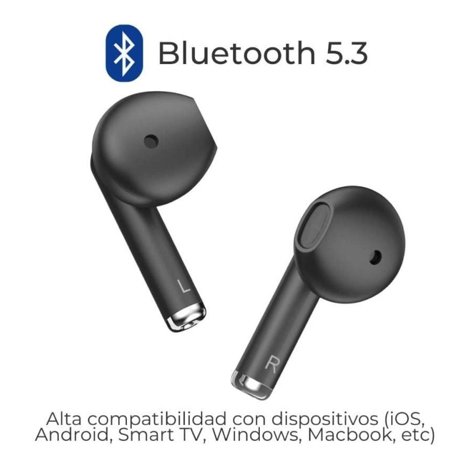 ZTE Buds 2 · Auriculares Bluetooth · 5h de autonomía · Estuche de carga · Negros
