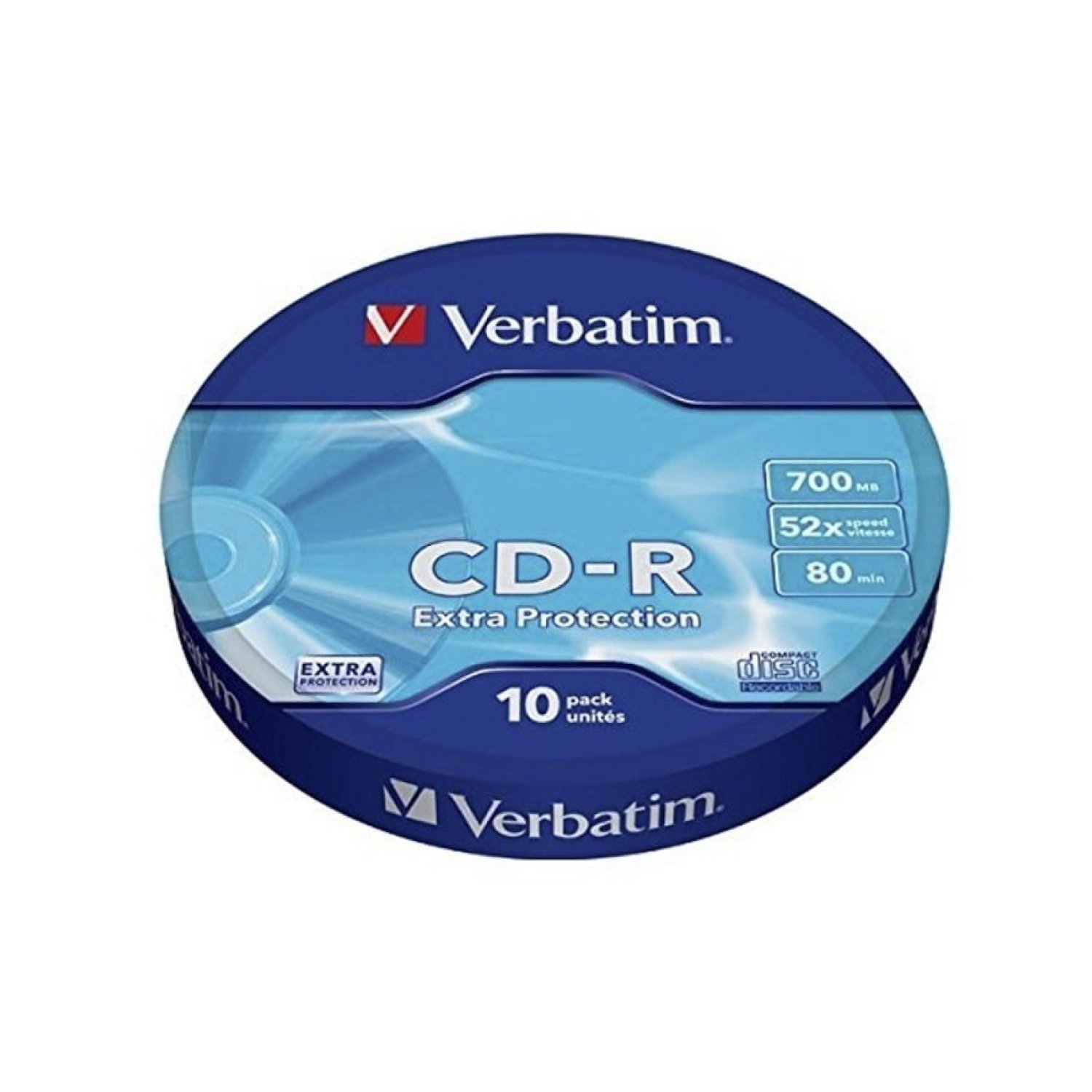 Verbatim Datalife · CD-R 52X · Pack 10 unidades · Tarrina