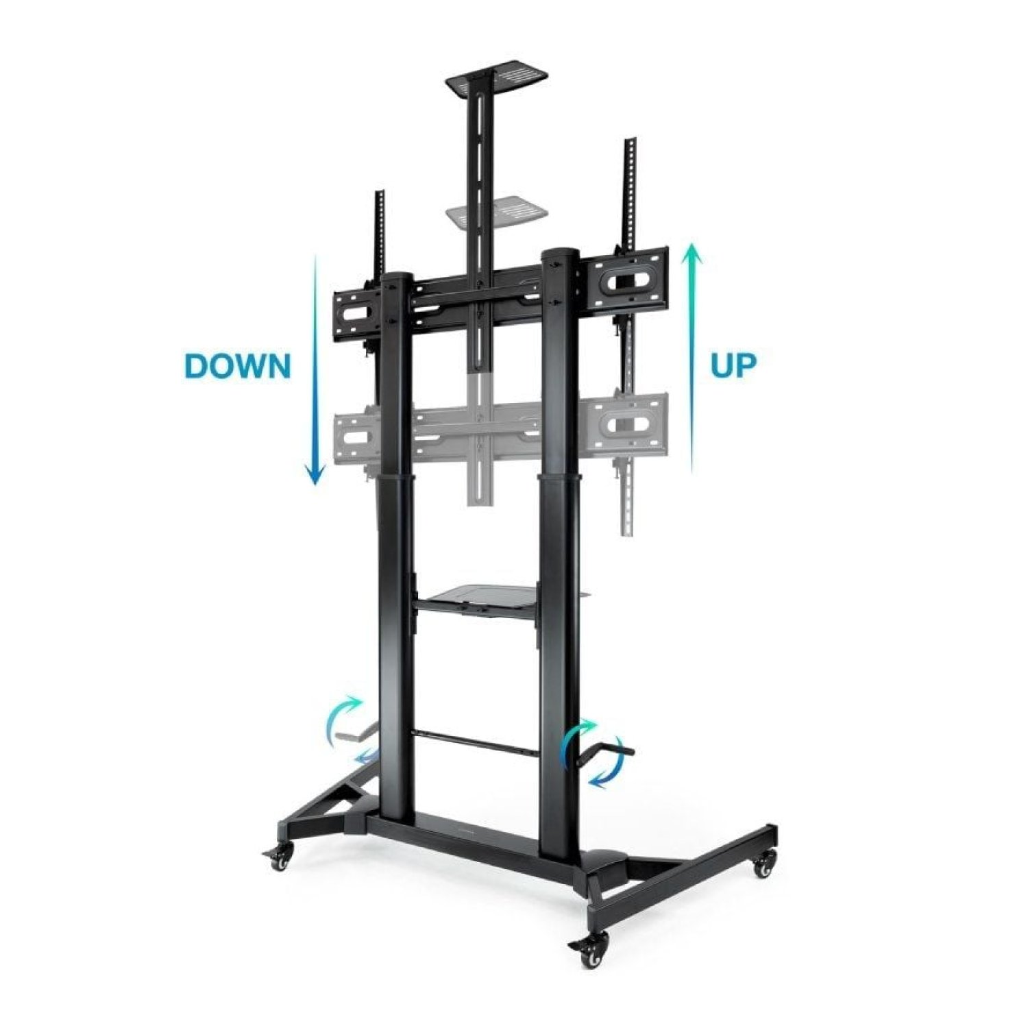 Tooq FS20400HM-B · Soporte Suelo TV · 60-100" · Inclinable · Hasta 100kg · Con Ruedas