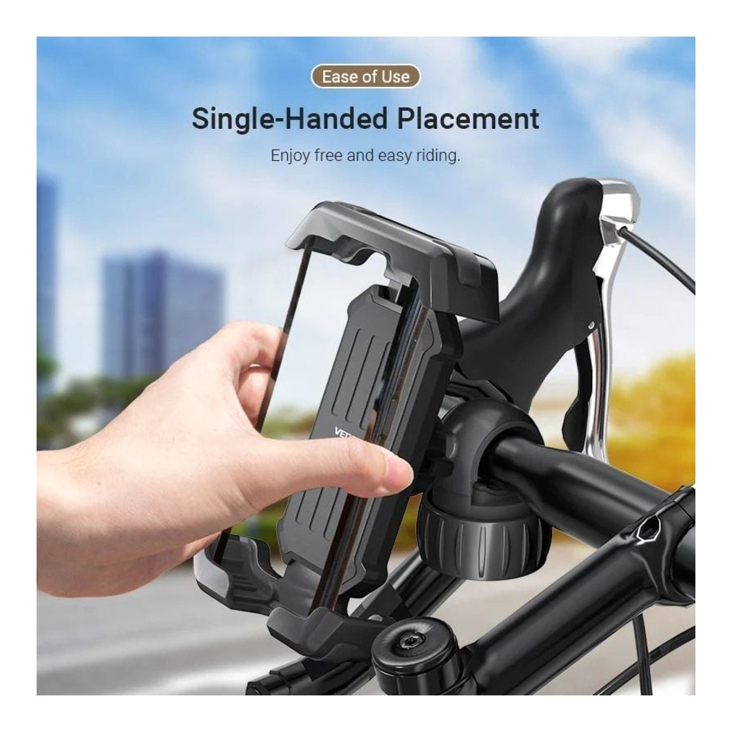 Vention · Soporte Smartphone Bicicleta · Negro · Ajustable