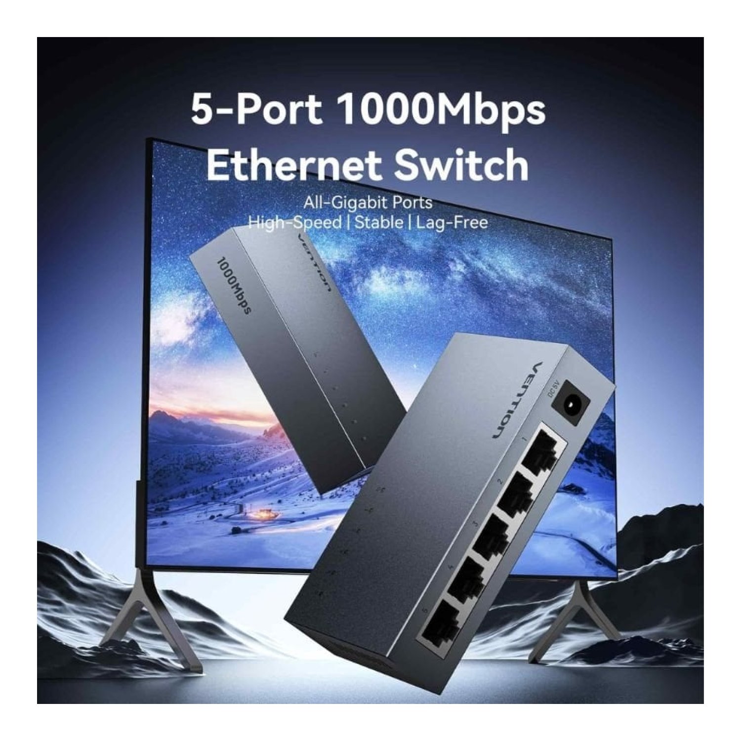Vention Switch · 5 Puertos RJ-45 · Gigabit 10/100/1000 Mbps