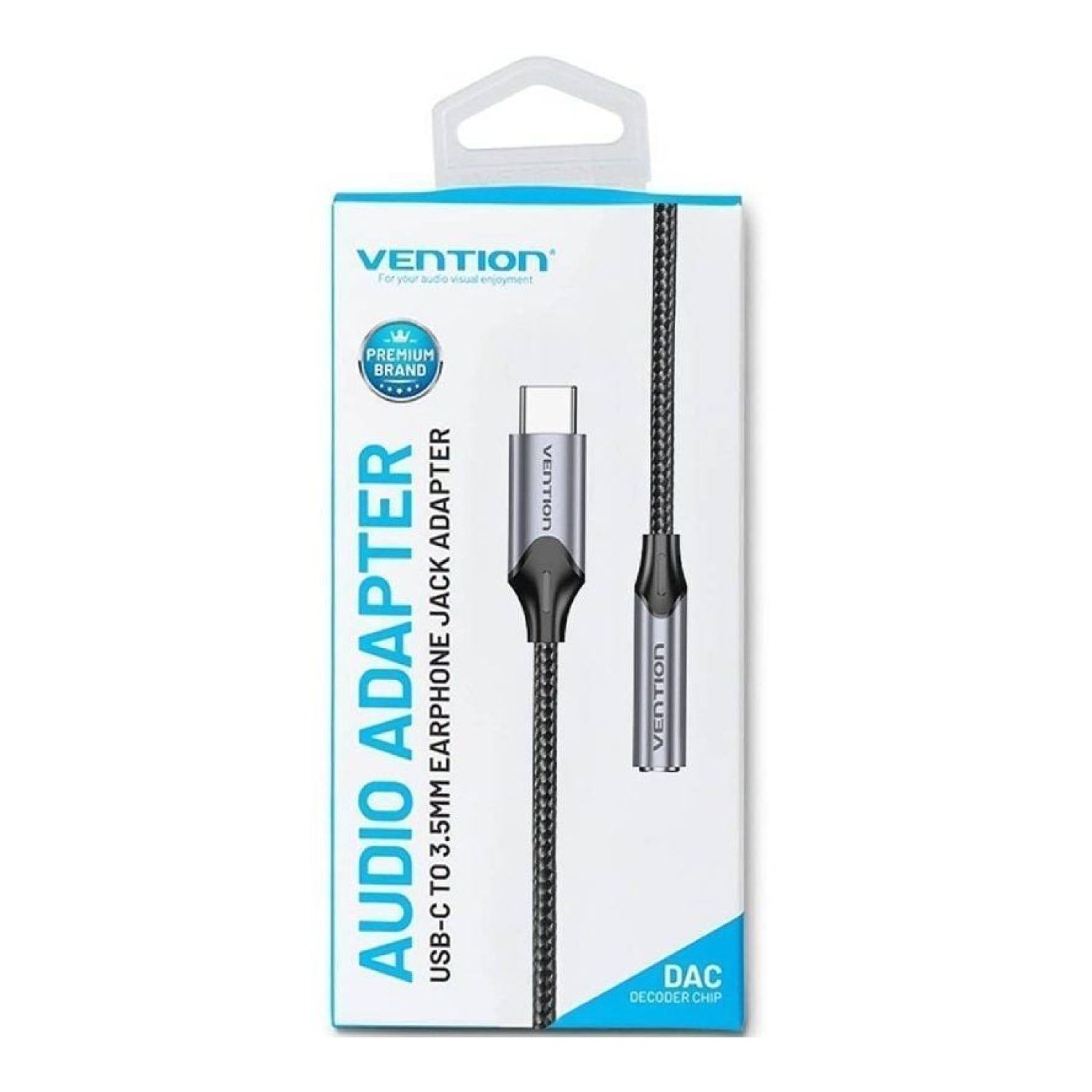 Vention · Adaptador Audio Jack 3.5 Hembra a USB-C · 10cm · Gris