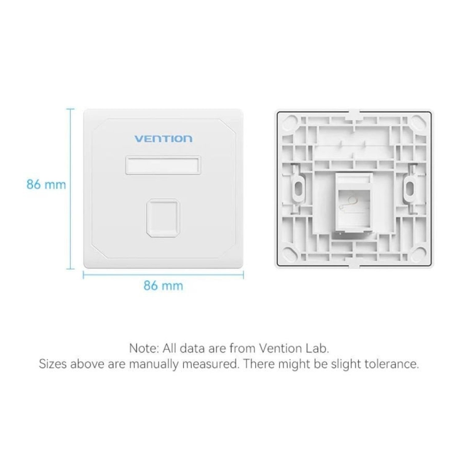 Vention Keystock · Placa de Pared · 1 Puerto RJ45