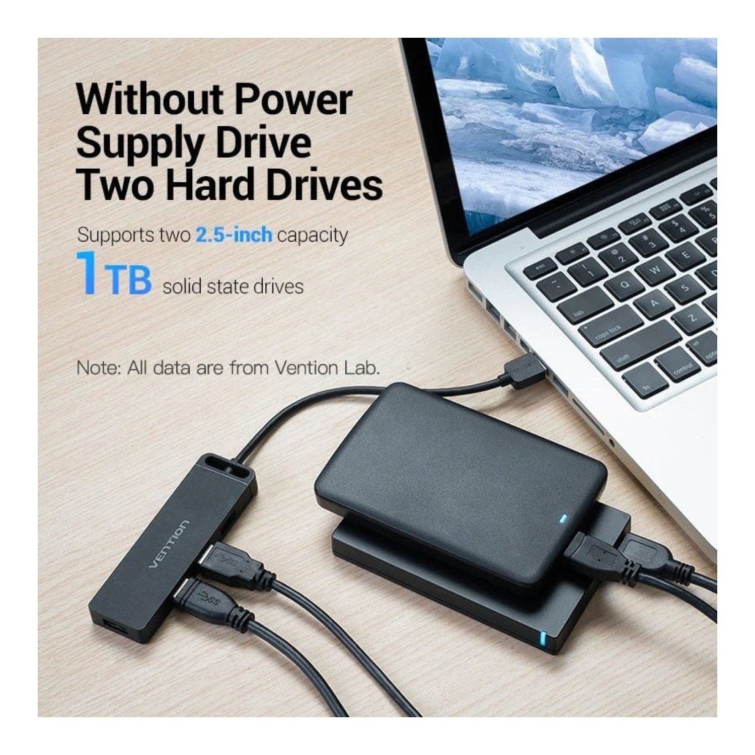 Vention Hub USB 2.0 · 4 Puertos USB · Conexión Rápida
