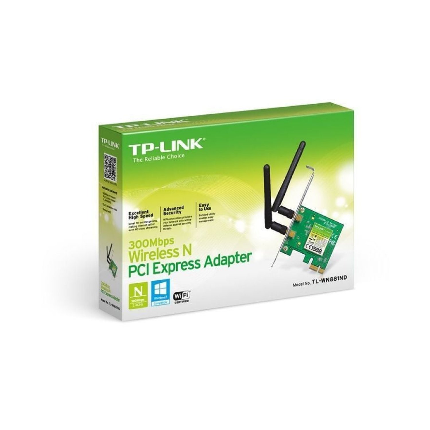 TP-Link TL-WN881ND · Tarjeta Red WiFi PCI Express · 300Mbps · 2.4GHz