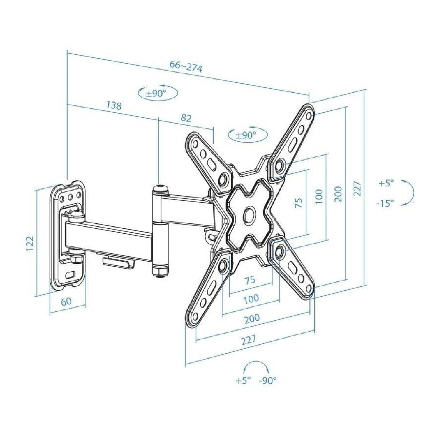 TooQ LP1344TN-B · Soporte TV Giratorio Inclinable · 13-43" · Hasta 20kg