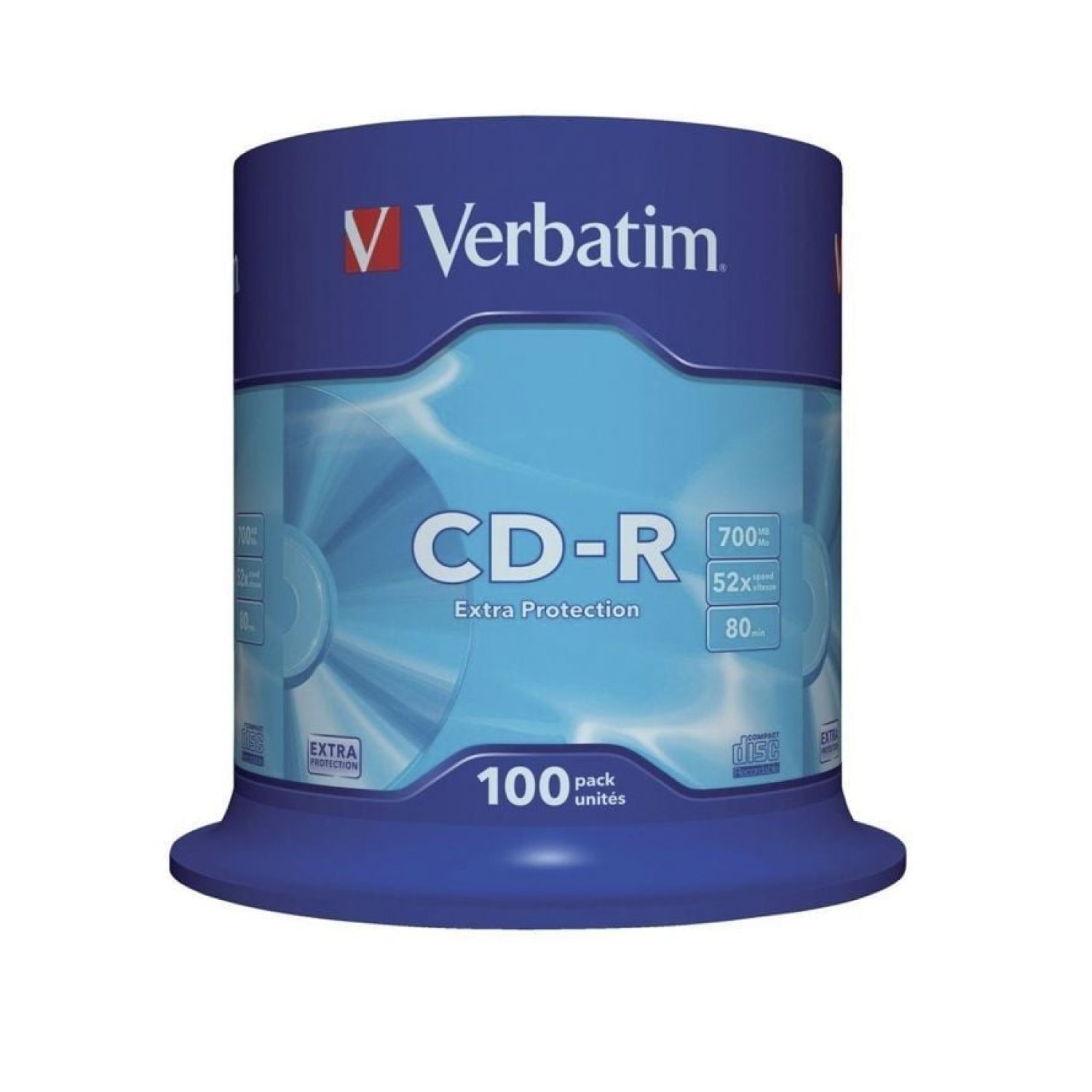 Verbatim Datalife · CD-R 52x · Pack 100 unidades