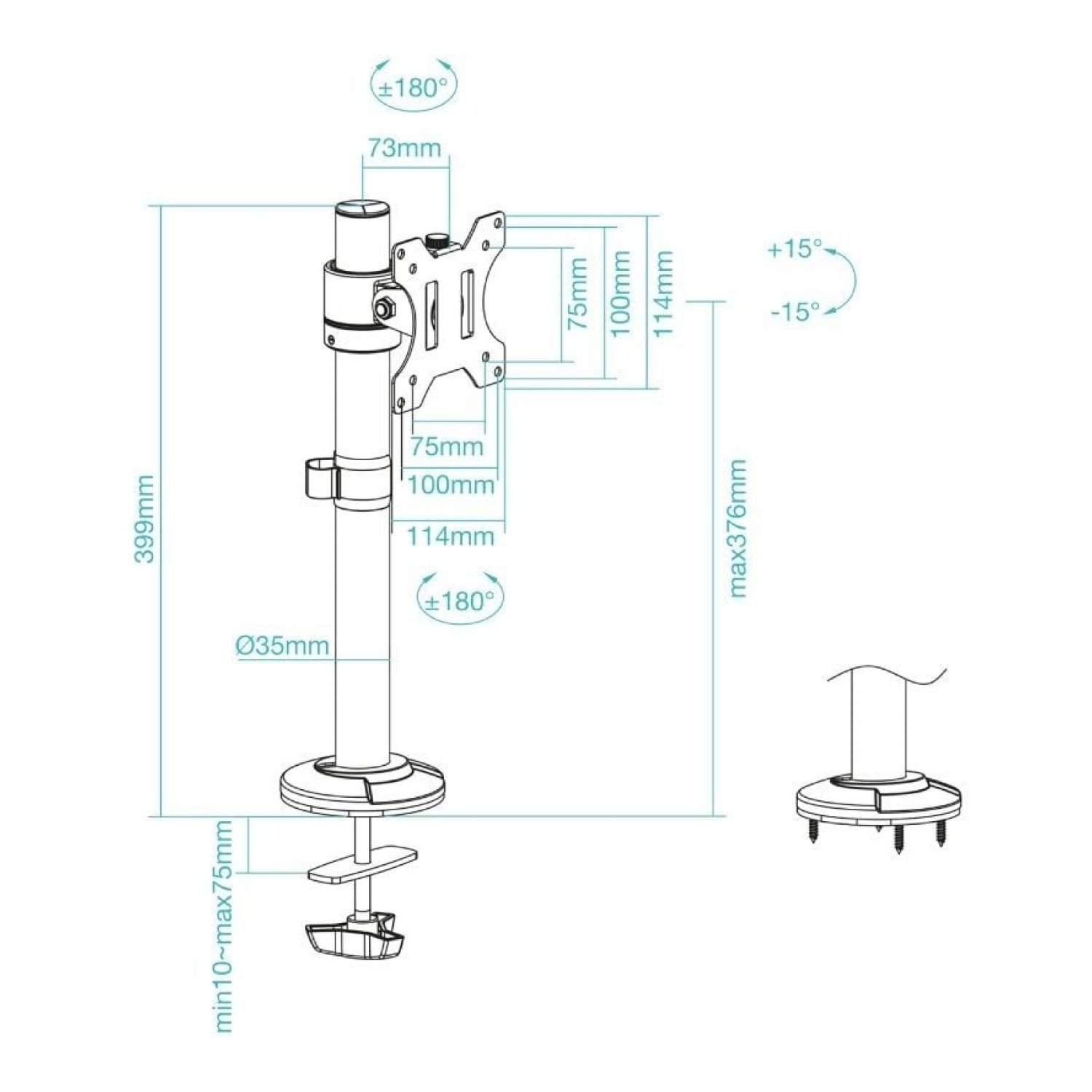 TooQ DB1131TN · Soporte Giratorio e Inclinable · hasta 8kg
