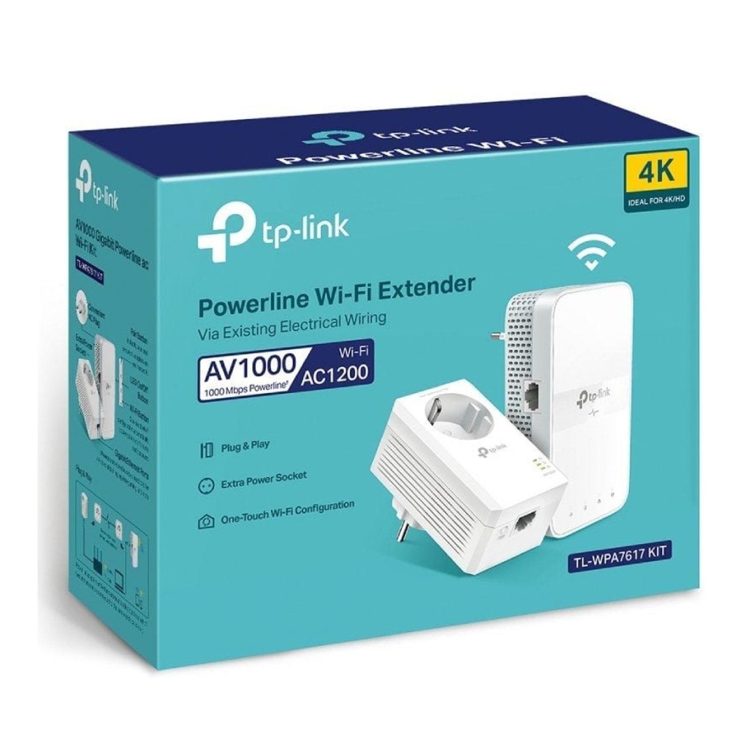 TP-Link TL-WPA7617 · Adaptador Powerline · 1000Mbps · Alcance 300m · Pack 2 unidades