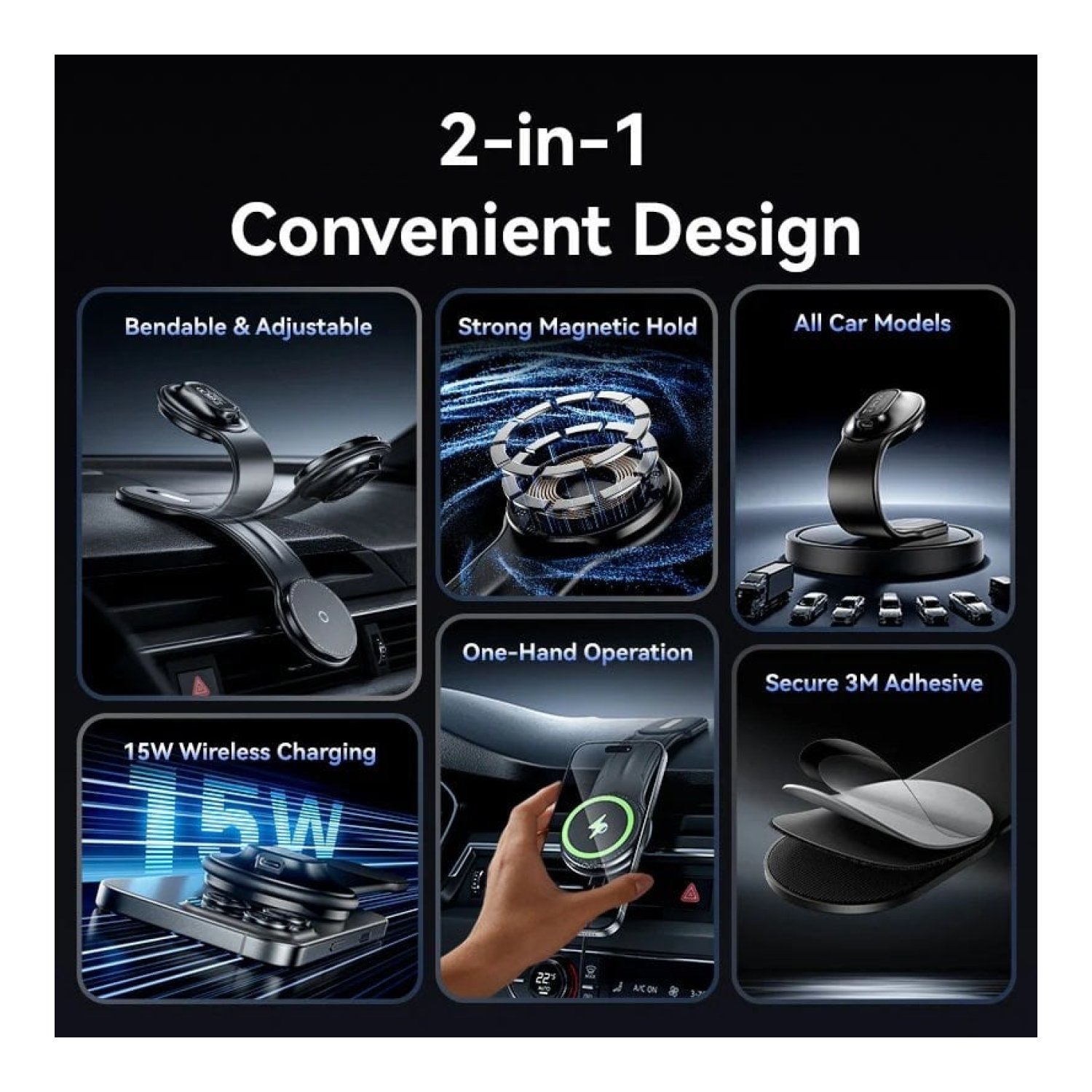Vention Cargador de Coche Inalámbrico · 15W