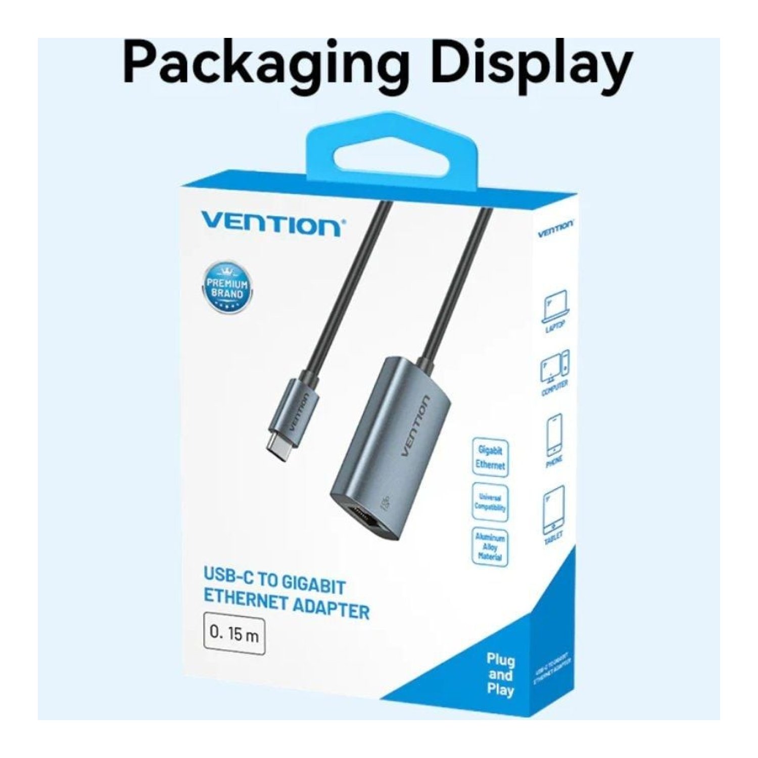 Vention · Adaptador USB Tipo-C a RJ45 · 1000Mbps · Ethernet Gigabit