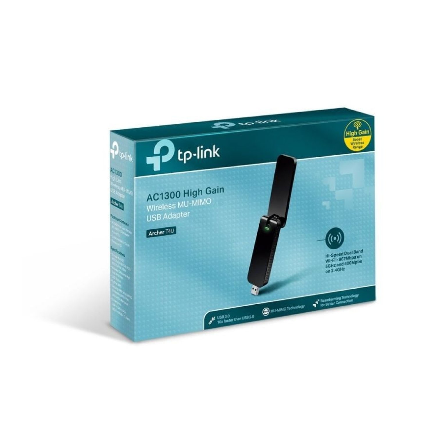TP-Link Archer T4U V2 · Adaptador USB WiFi · 1300 Mbps · AC1200
