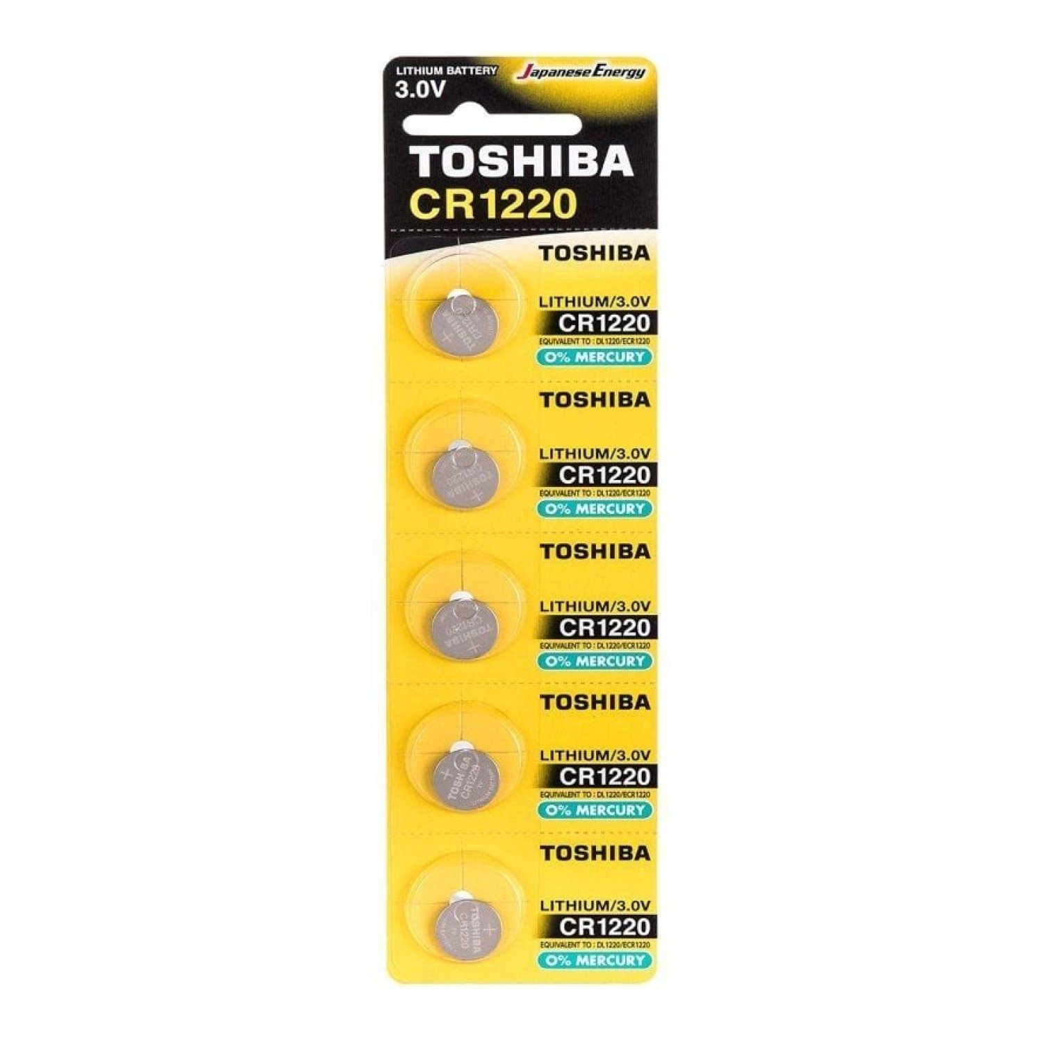 Toshiba · Pilas de Botón CR1220 · Pack de 5 · 3V