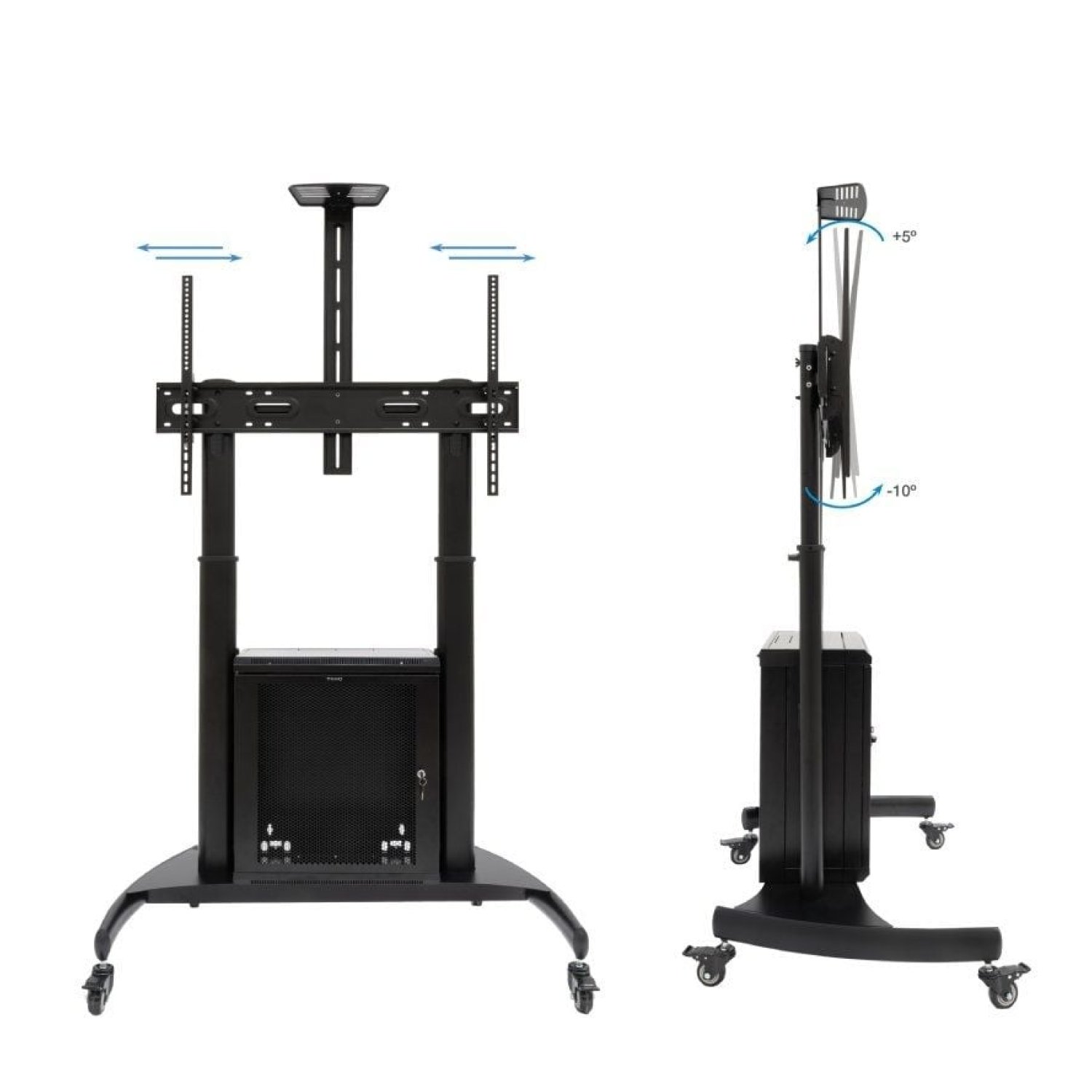 TooQ Narnia FS20500M-B · Soporte Suelo Inclinable · 60-100" · Hasta 100kg · Con Ruedas