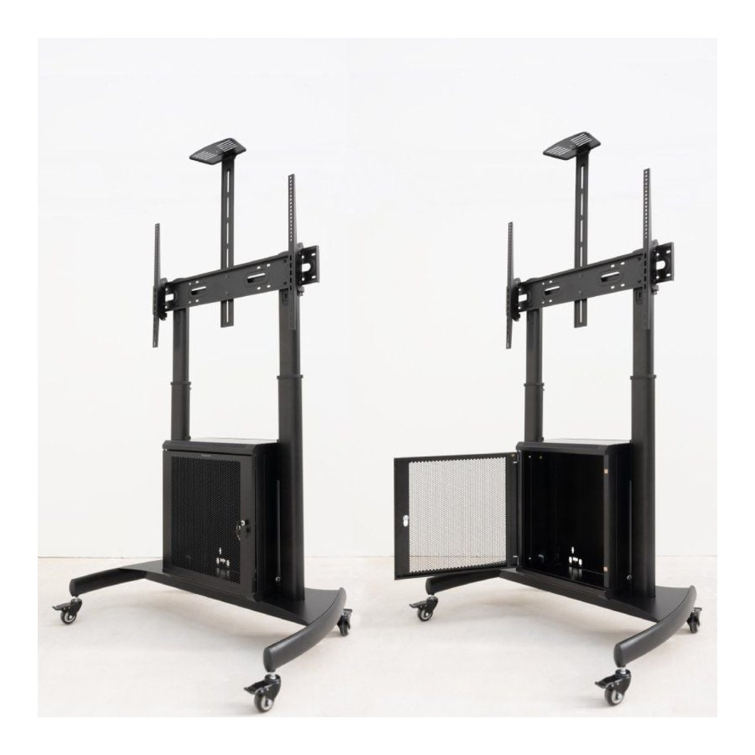 TooQ Narnia FS20500M-B · Soporte Suelo Inclinable · 60-100" · Hasta 100kg · Con Ruedas