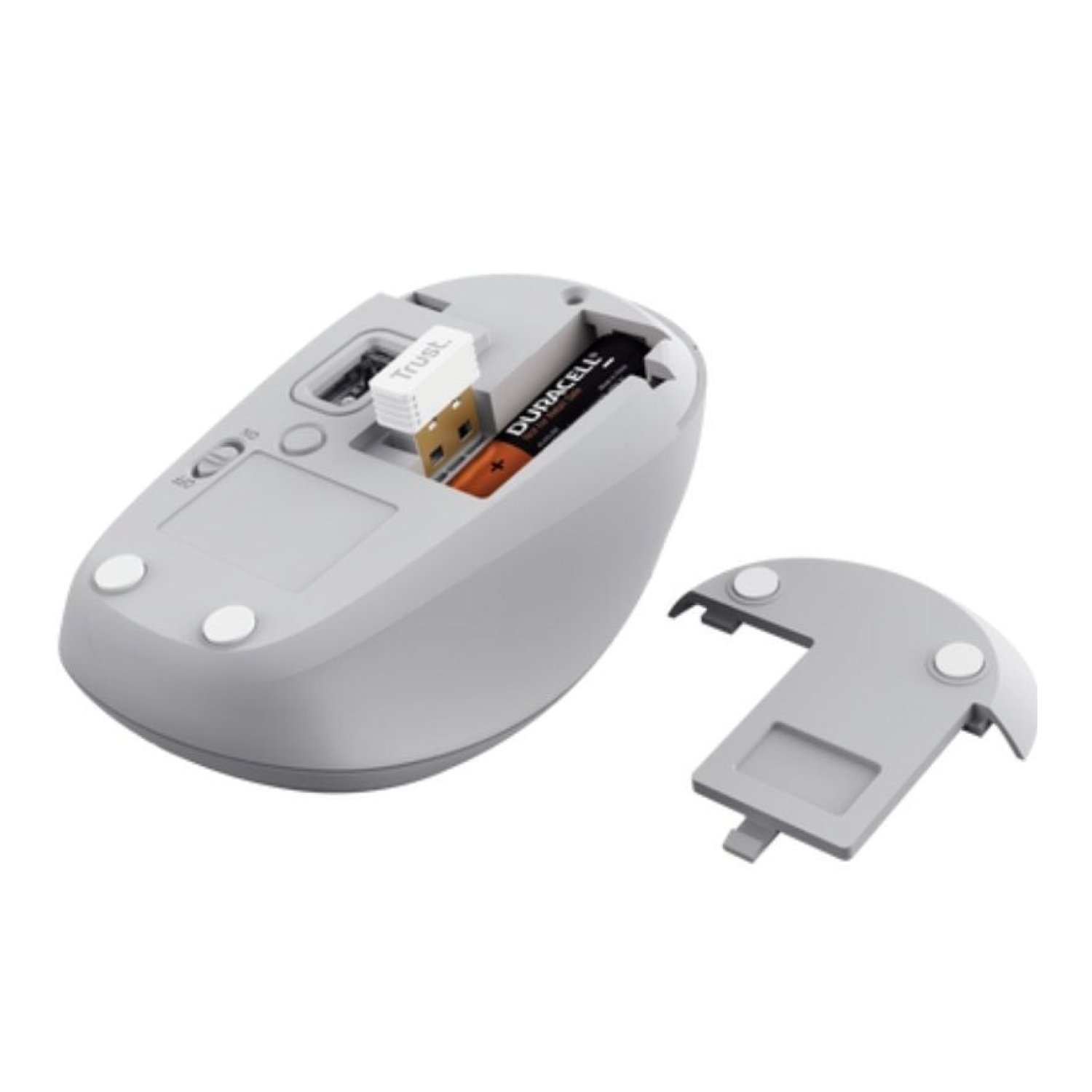 Trust Yvi+ · Ratón Mini Inalámbrico · Multidispositivo · 1600 DPI · Blanco