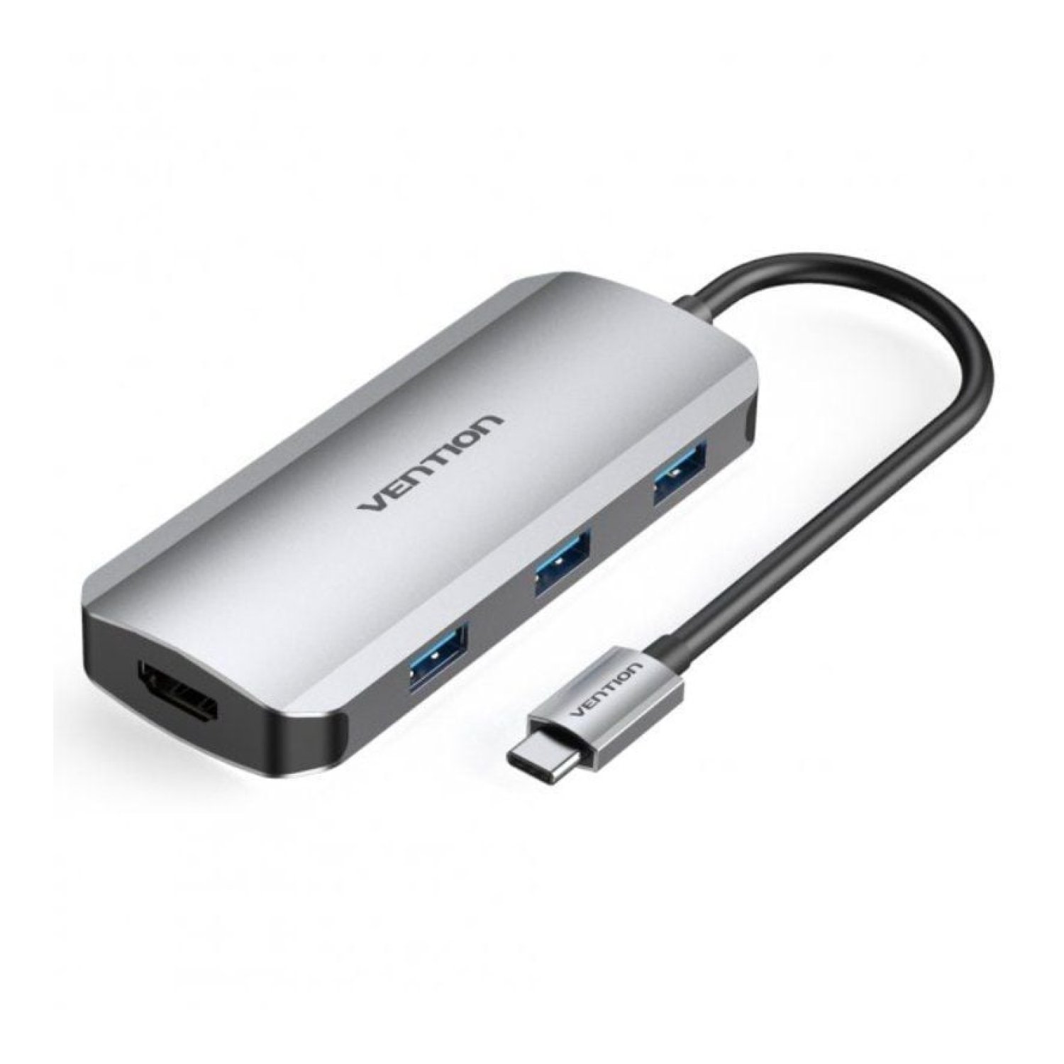 Vention Docking USB-C · HDMI · 3xUSB · USB-C PD · Gris