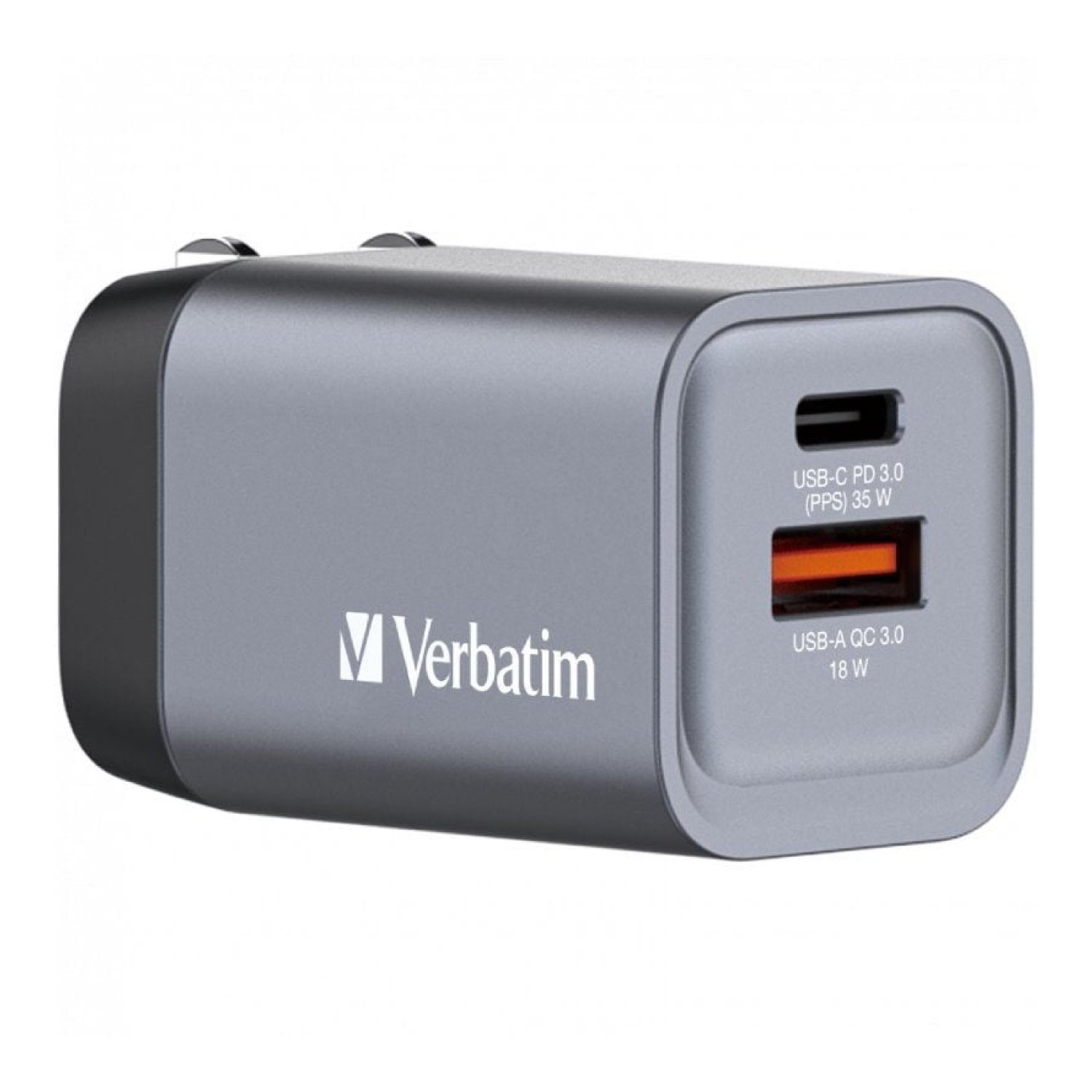Verbatim · Cargador GaN Universal · 35W · USB-C + USB · Viaje