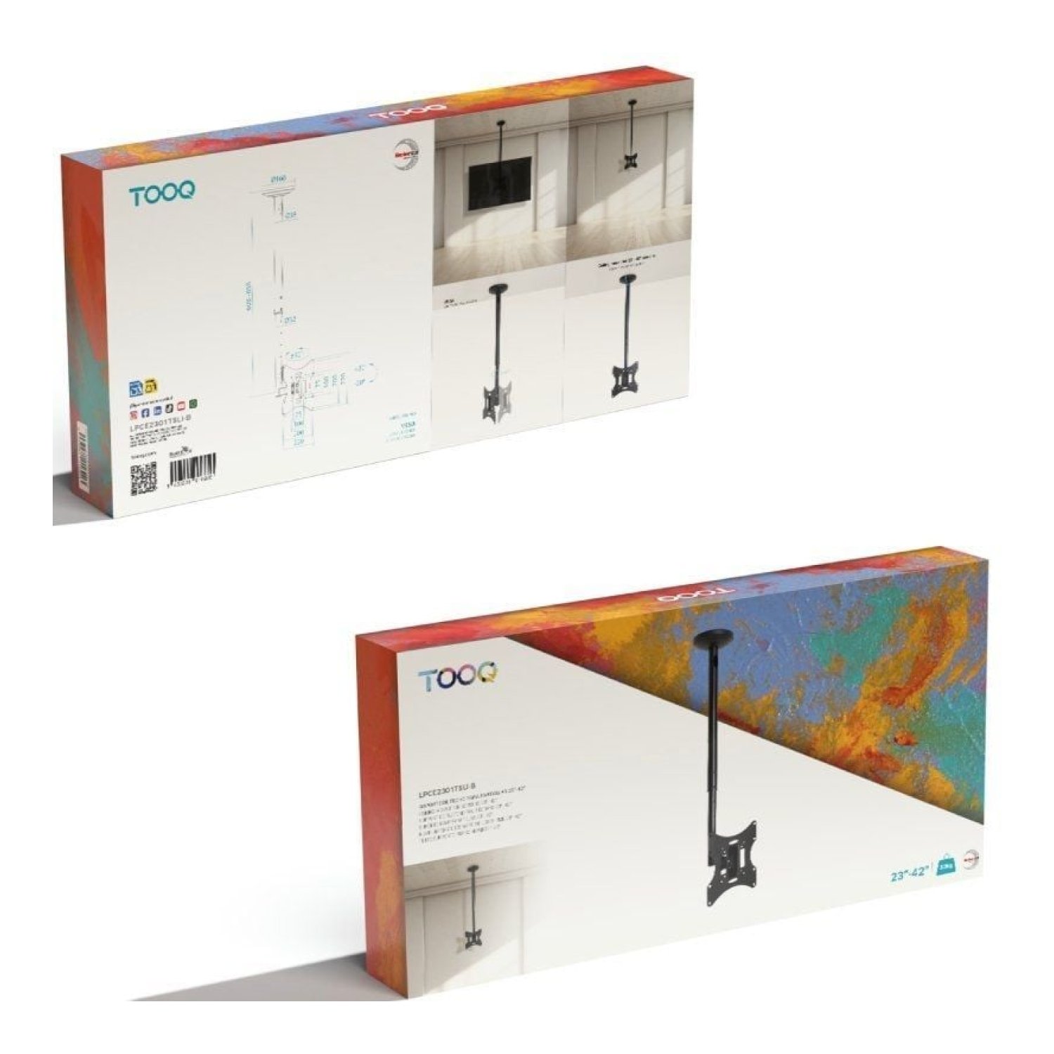 TooQ LPCE2301TSLI-B · Soporte Techo Giratorio · 23-42" · Hasta 30kg