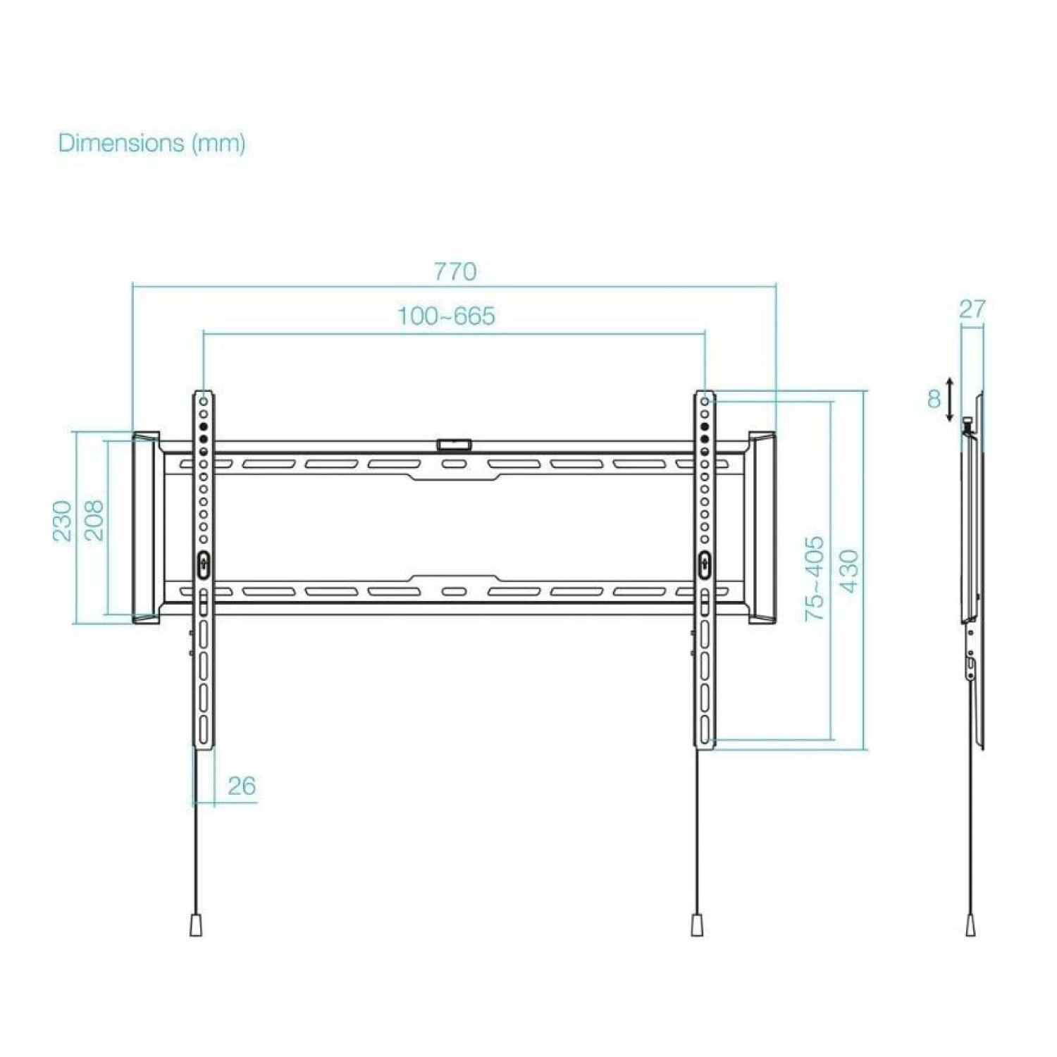 TooQ LP1083F-B · Soporte de Pared para TV · 37-80" · hasta 75kg