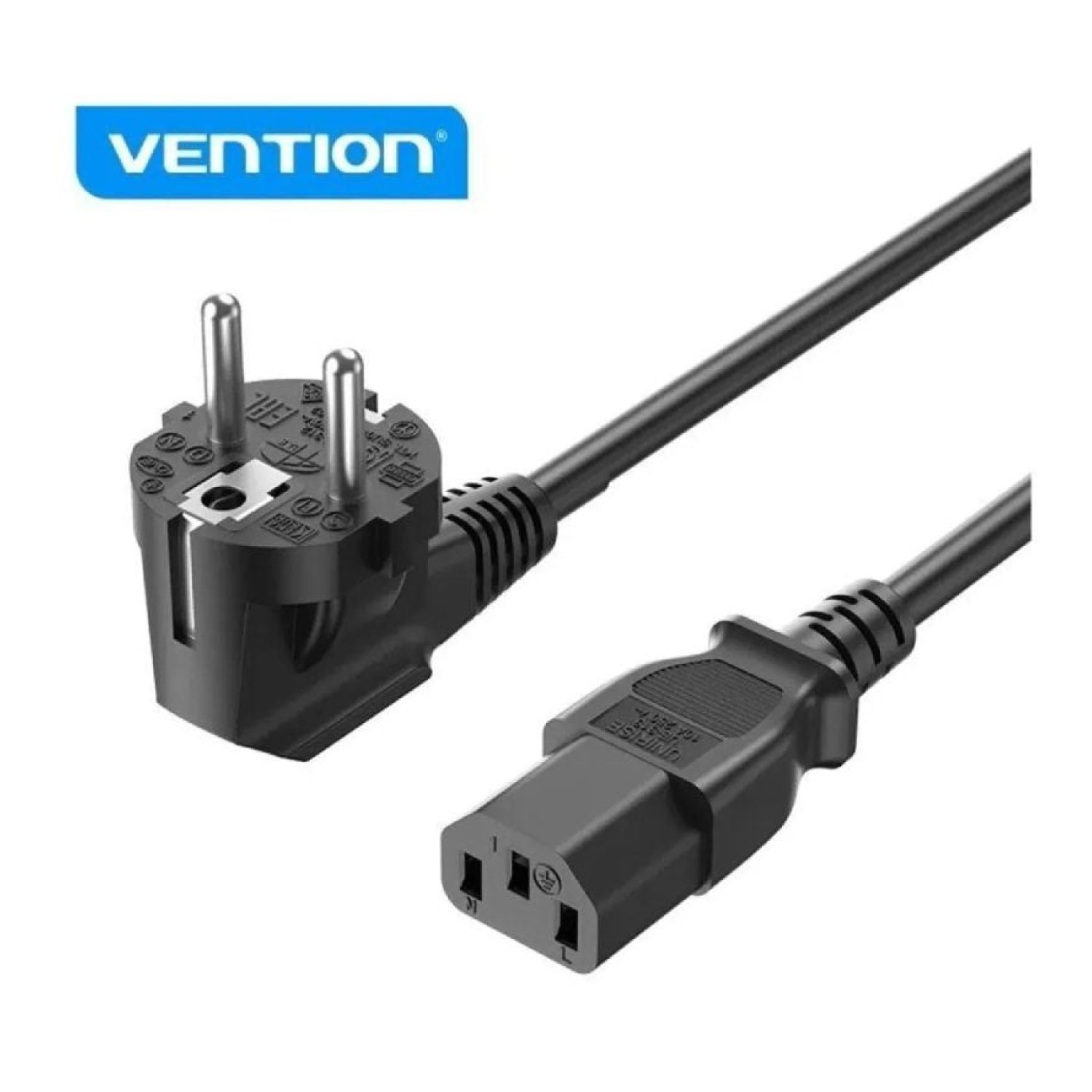 Cable de Alimentación Vention ZCJBAC/ IEC C13 Hembra - CEE7 Macho/ 1.8m/ Negro