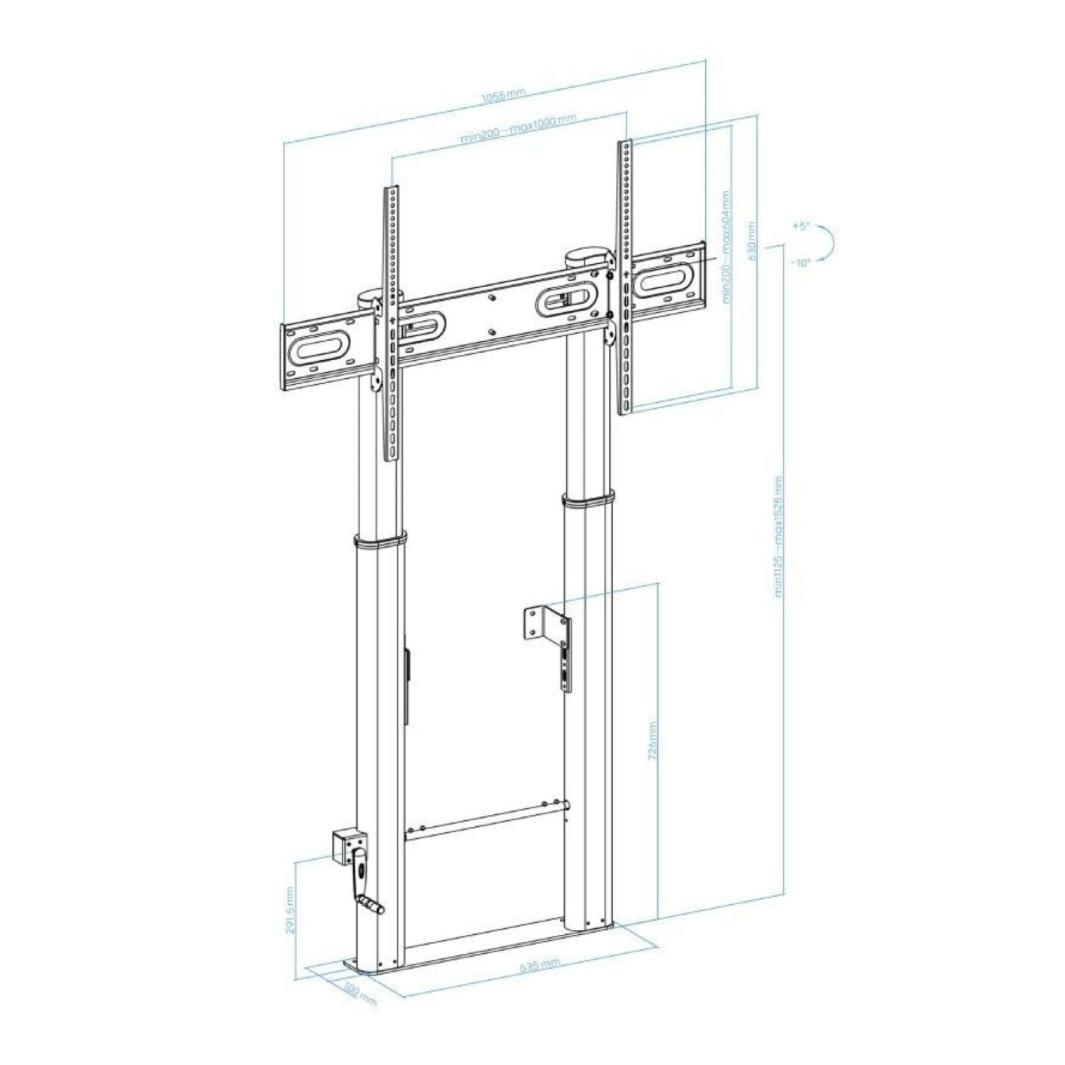 TooQ Lottus FS2290HM-B · Soporte Pared/Suelo · 55-100" · Hasta 100kg