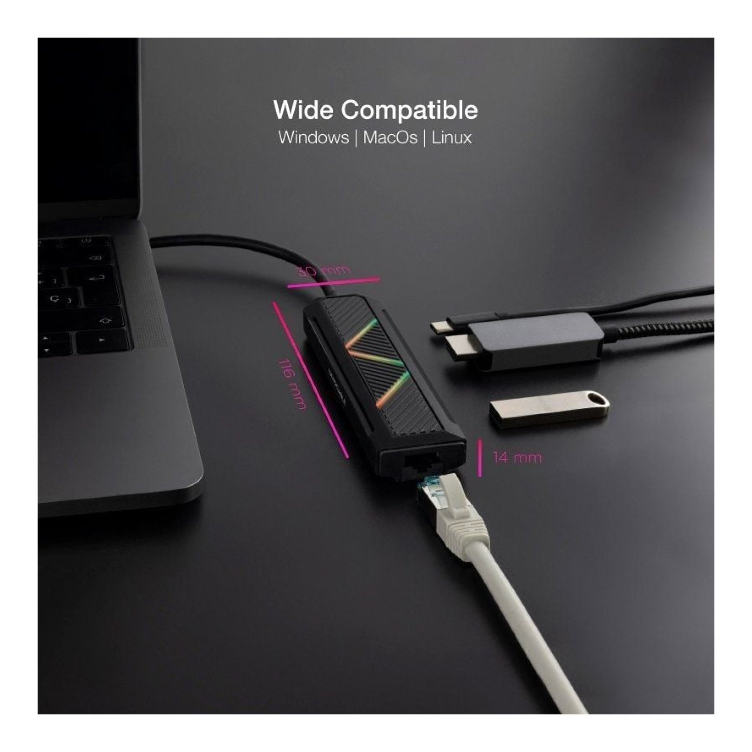 Nanocable Docking USB Tipo-C · 2xUSB · 1xUSB-C PD · HDMI · RJ45 · Negro
