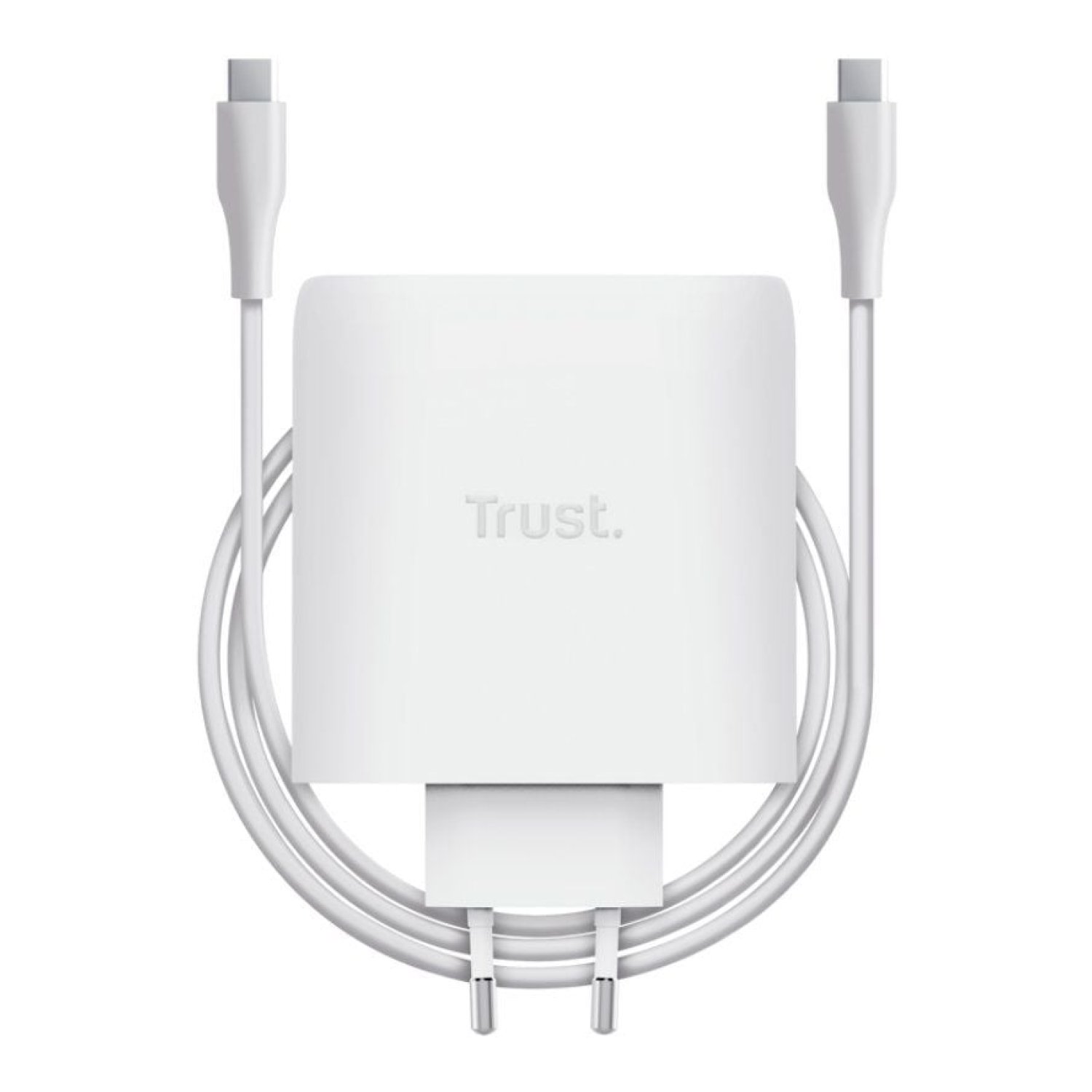 Trust Maxo · Cargador GaN 100W · 2x USB Tipo-C · Cable incluido
