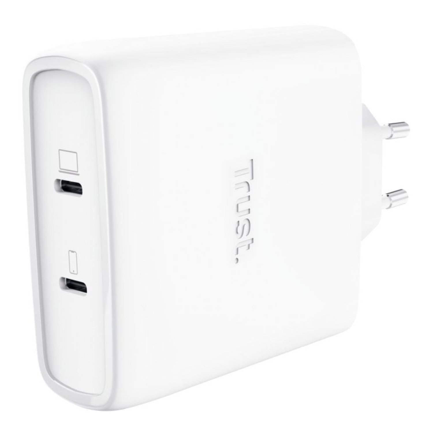 Trust Maxo · Cargador GaN 100W · 2x USB Tipo-C · Cable incluido