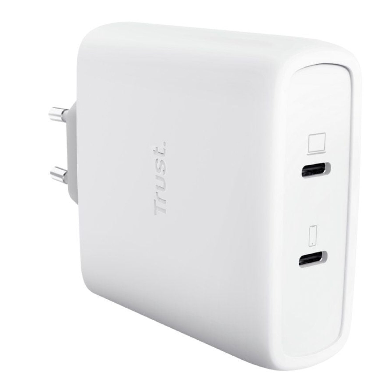Trust Maxo · Cargador GaN 100W · 2x USB Tipo-C · Cable incluido