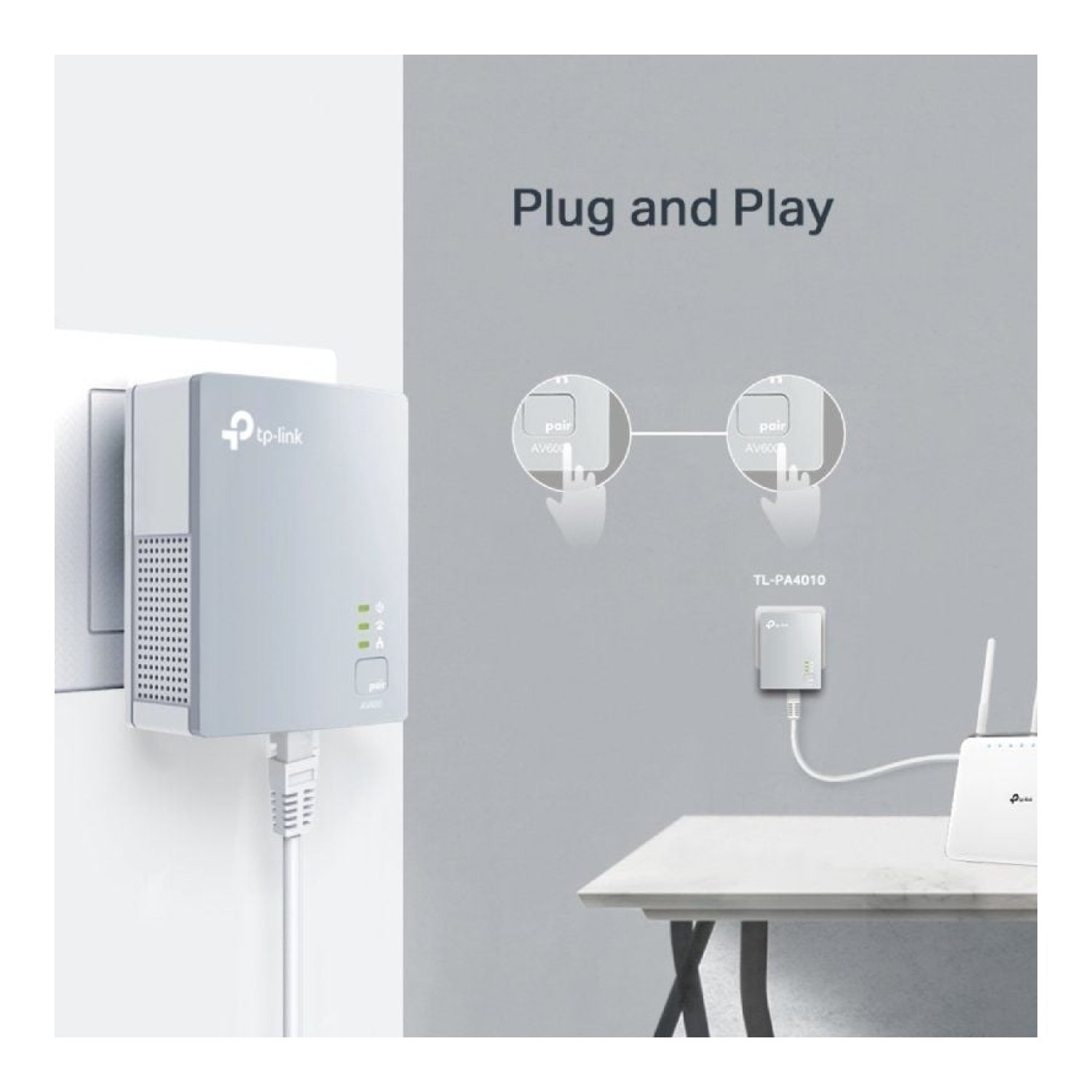 TP-Link TL-PA4010 · Adaptador Powerline · 600 Mbps · 300m alcance · Pack 2 unidades