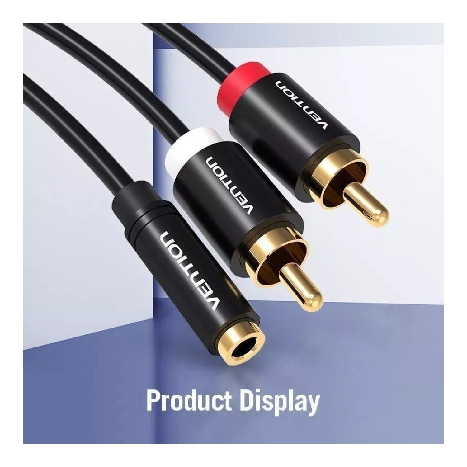 Vention · Cable Estéreo Jack 3.5 a RCA · 1m · Negro