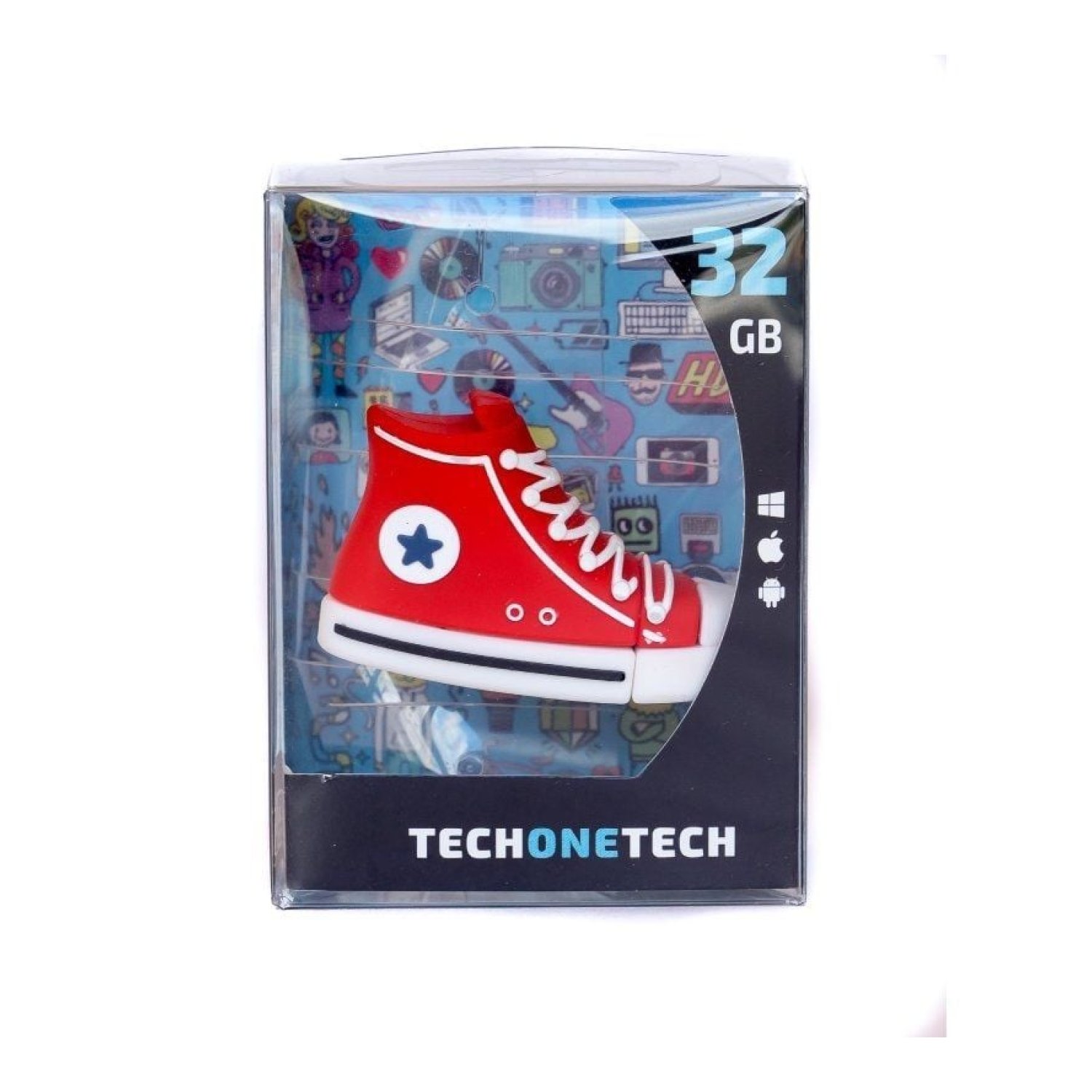 Tech One Tech Pendrive 32GB · USB 2.0 · Rojo Reverse