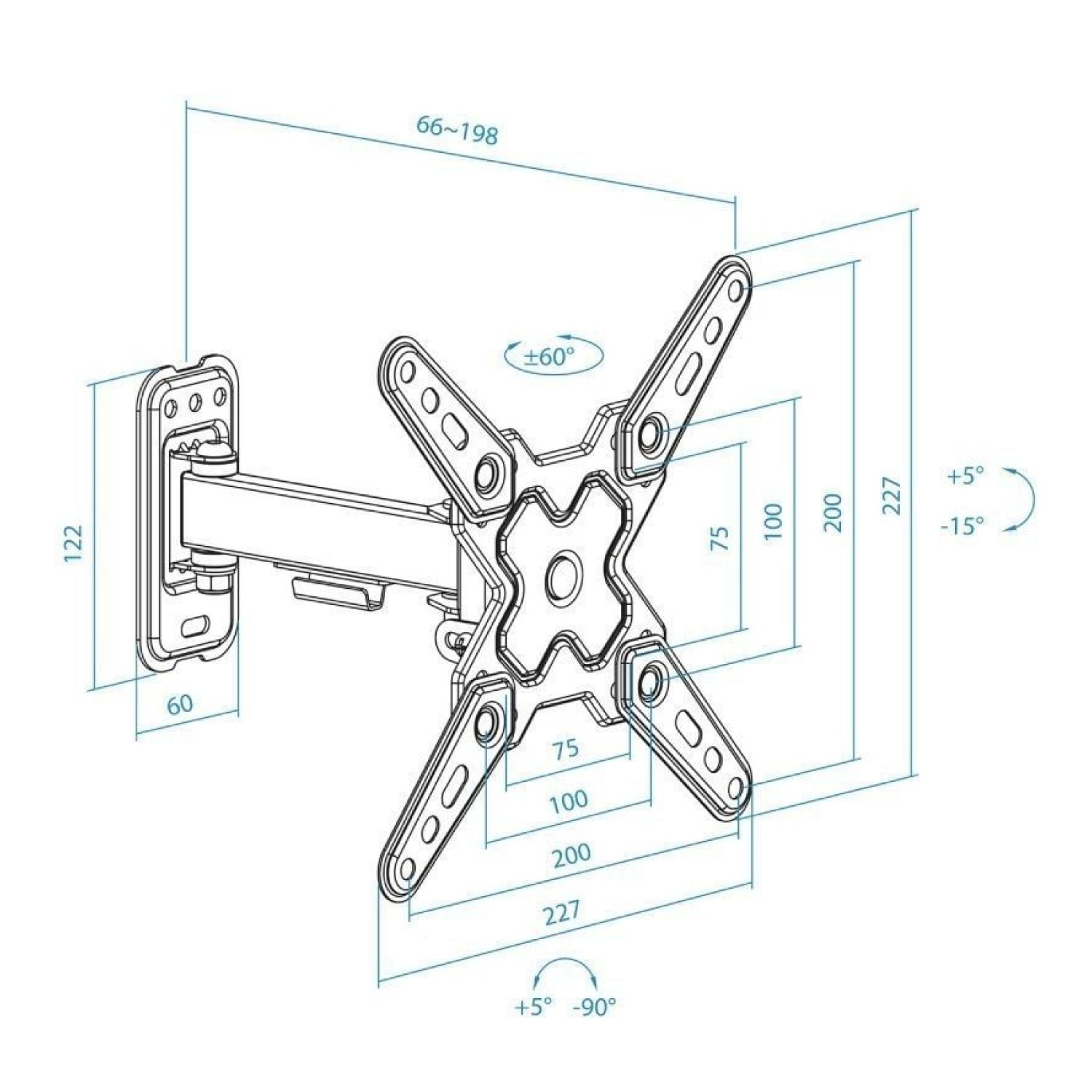 TOOQ Soporte TV Pared · 13-43" · Giratorio e Inclinable · Hasta 20kg
