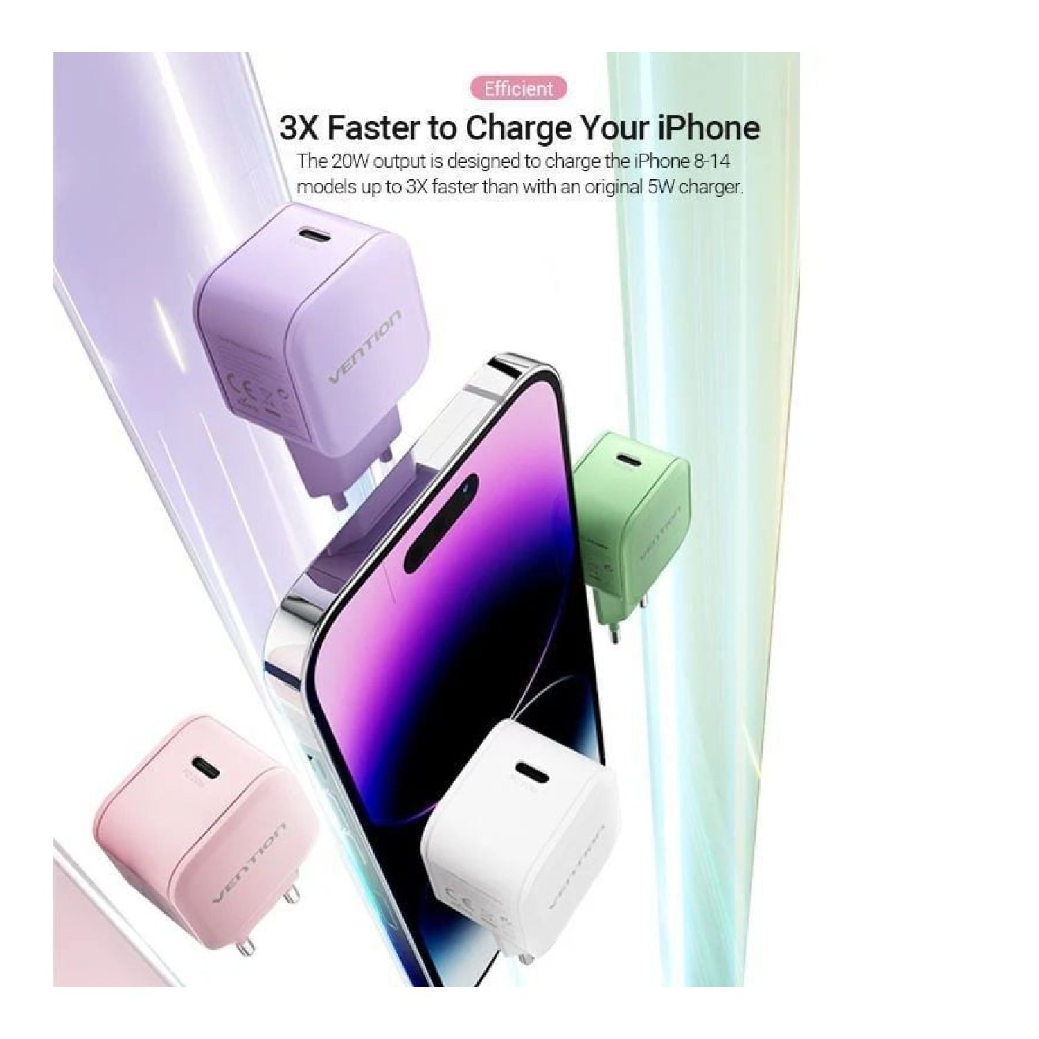 Vention Cargador GaN · 1x USB-C · 20W · Pared